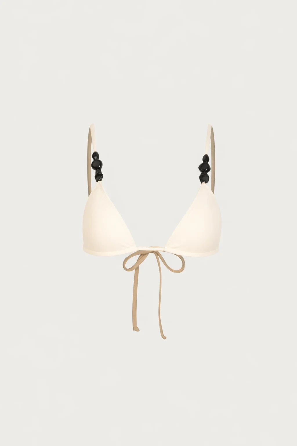 Stone Strap Triangle Top (Faux Suede Cream)