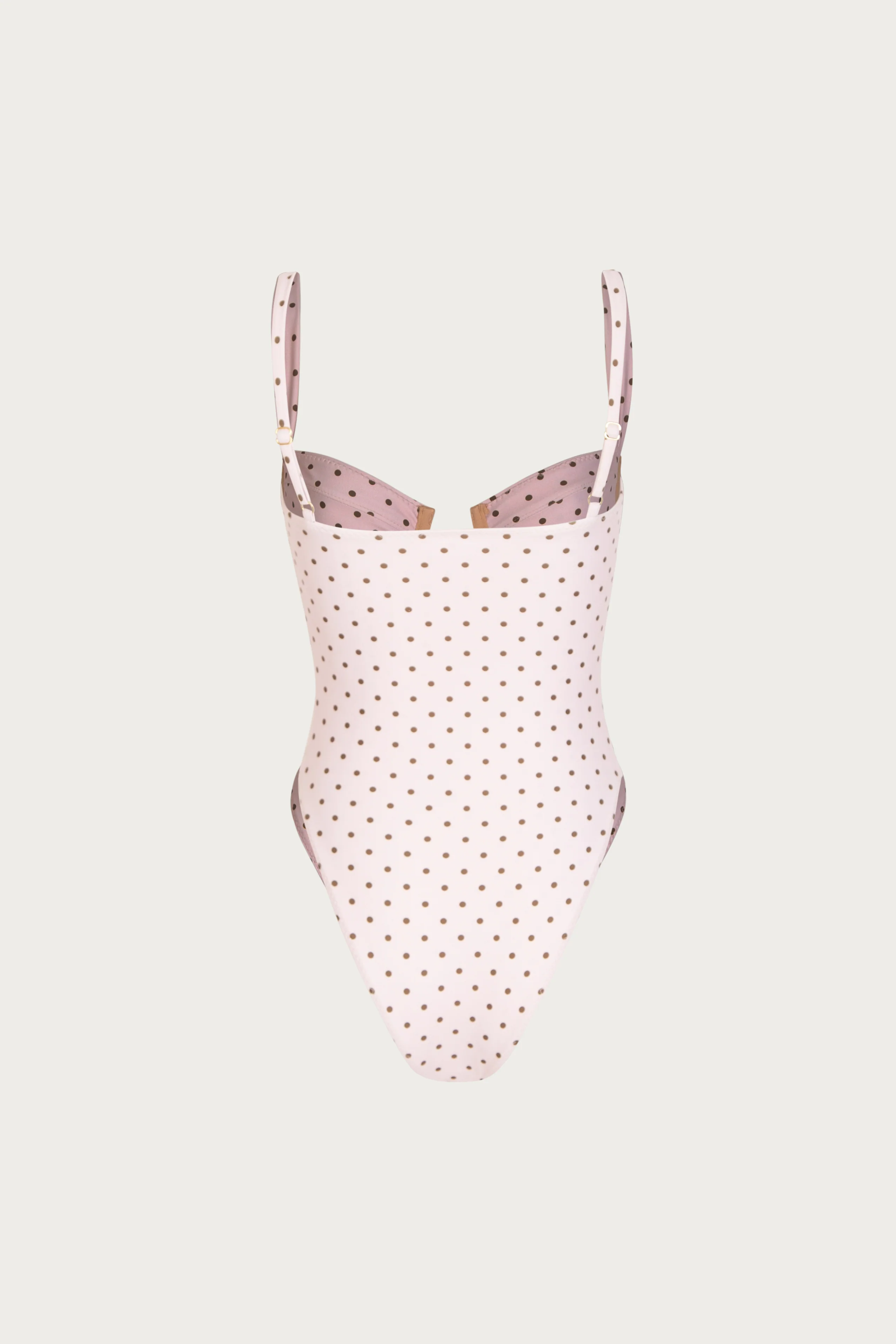 Bustier One Piece (Pink Brown Polka Dot)