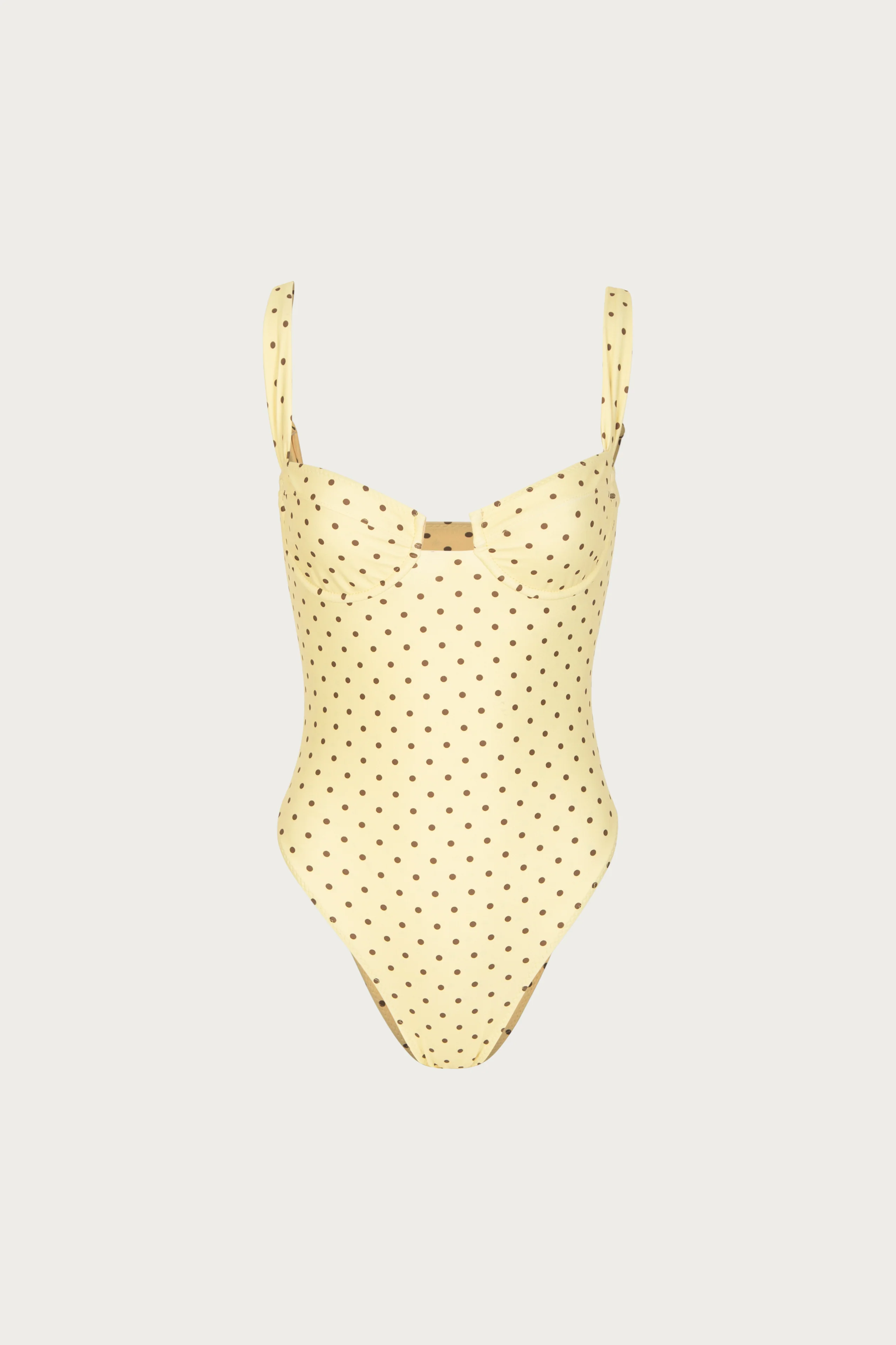 Bustier One Piece (Yellow Brown Polka Dot)