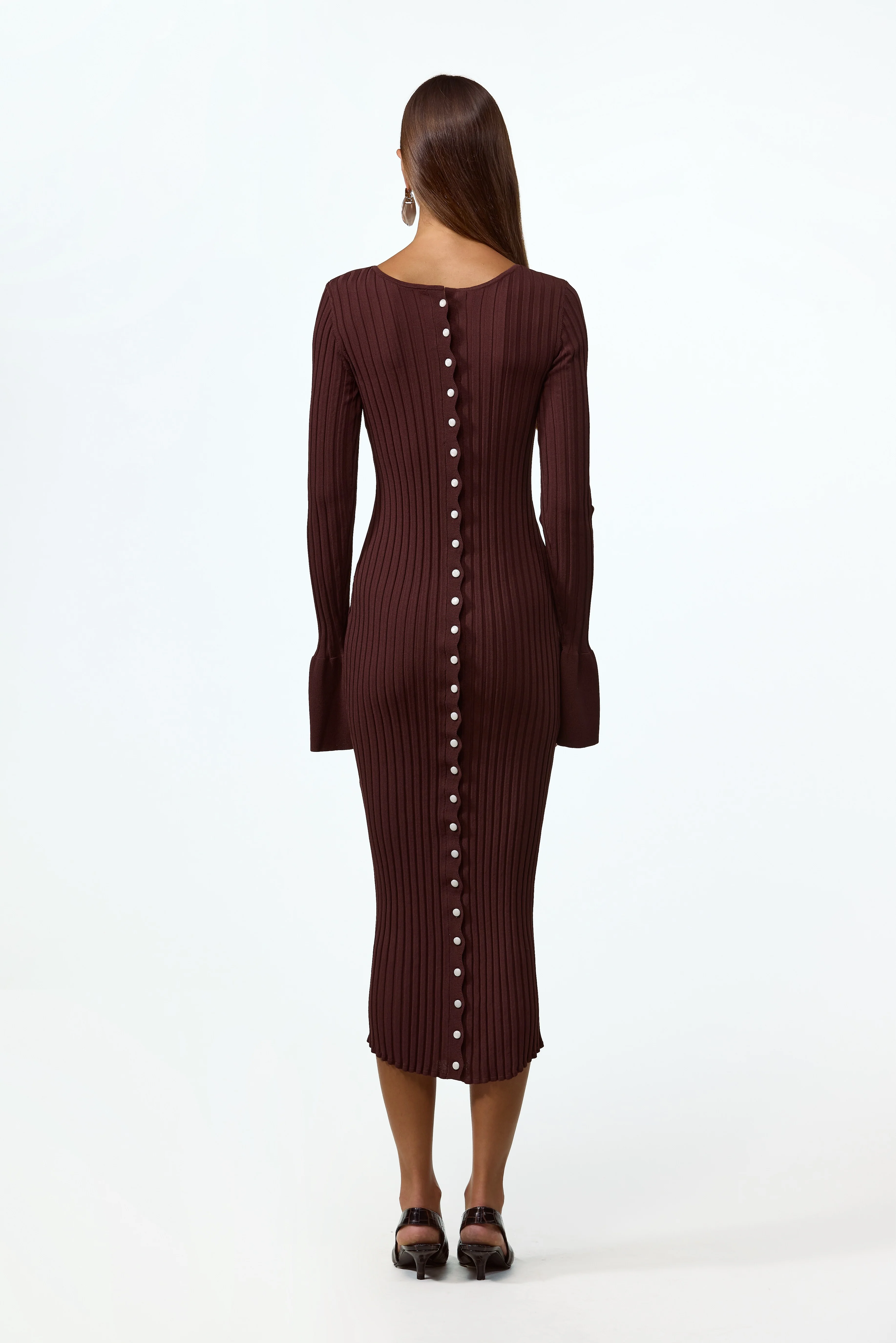 1357-cuffed-ribbed-knit-dress-chocolate-brown-3.webp Cuffed Ribbed Knit Dress (Chocolate Brown)