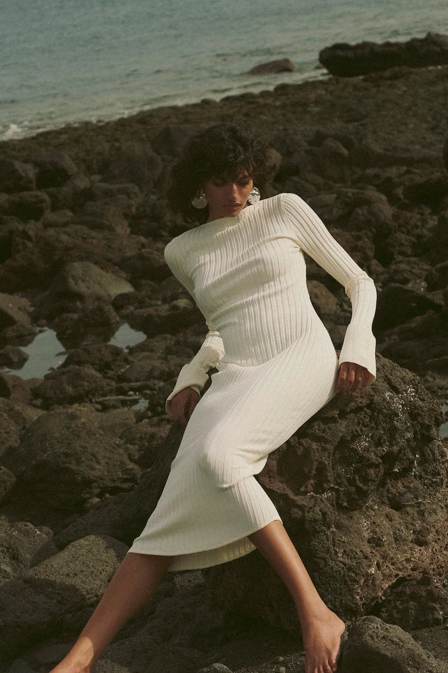 1362-cuffed-ribbed-knit-dress-cream-1.webp Cuffed Ribbed Knit Dress (Cream)