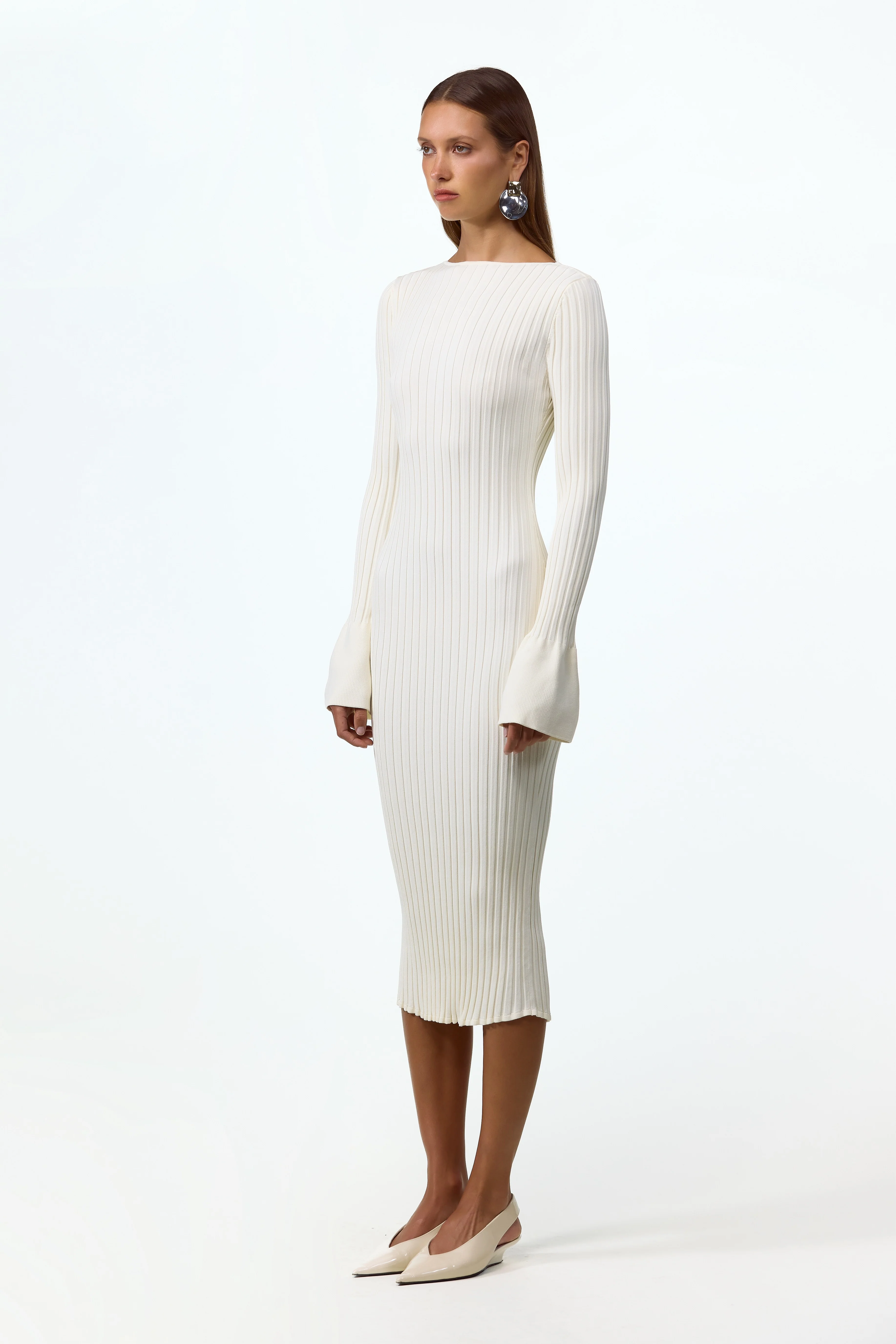 1362-cuffed-ribbed-knit-dress-cream-3.webp Cuffed Ribbed Knit Dress (Cream)