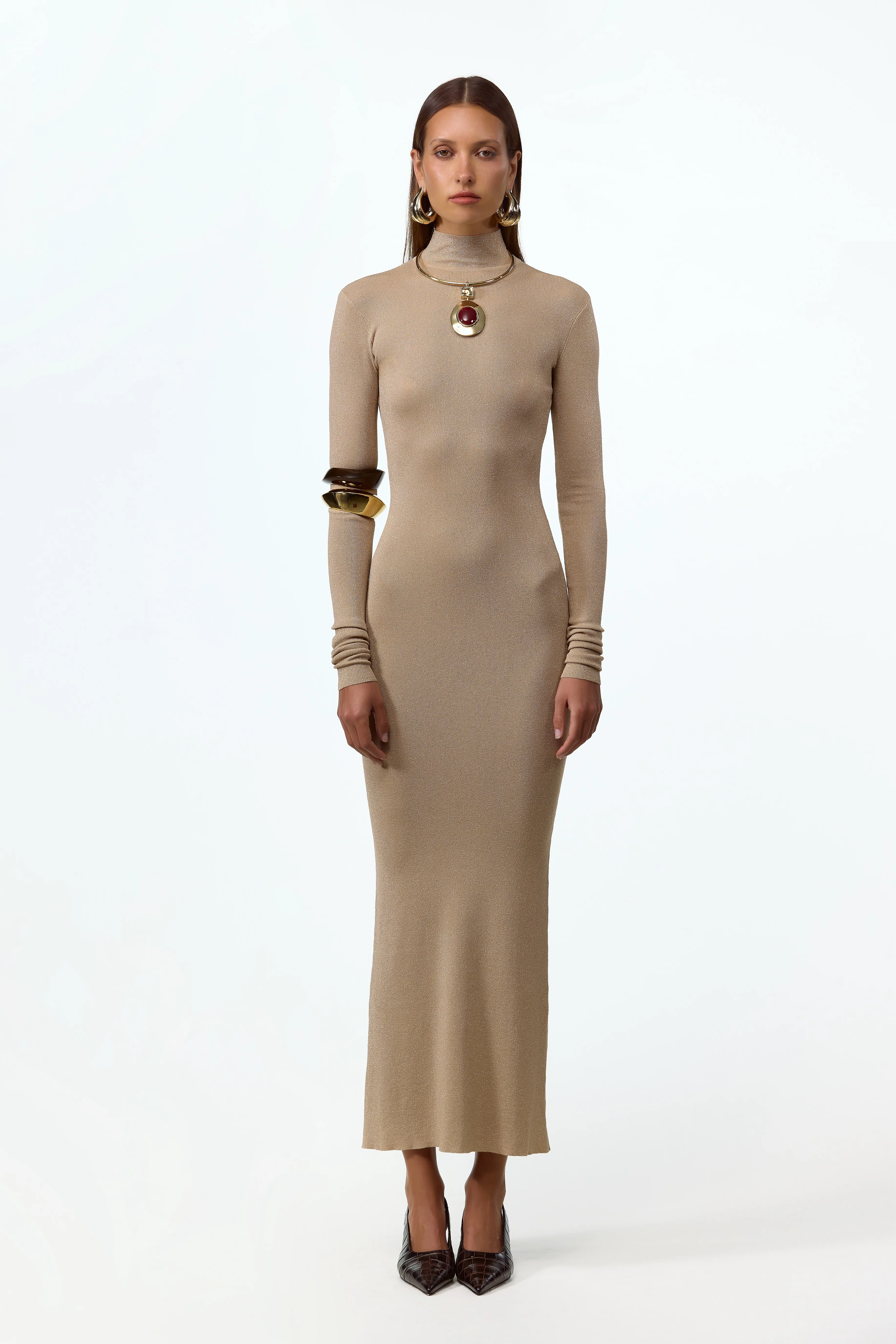 1404-shimmer-mockneck-dress-gold-1.webp Shimmer Mockneck Dress (Gold)