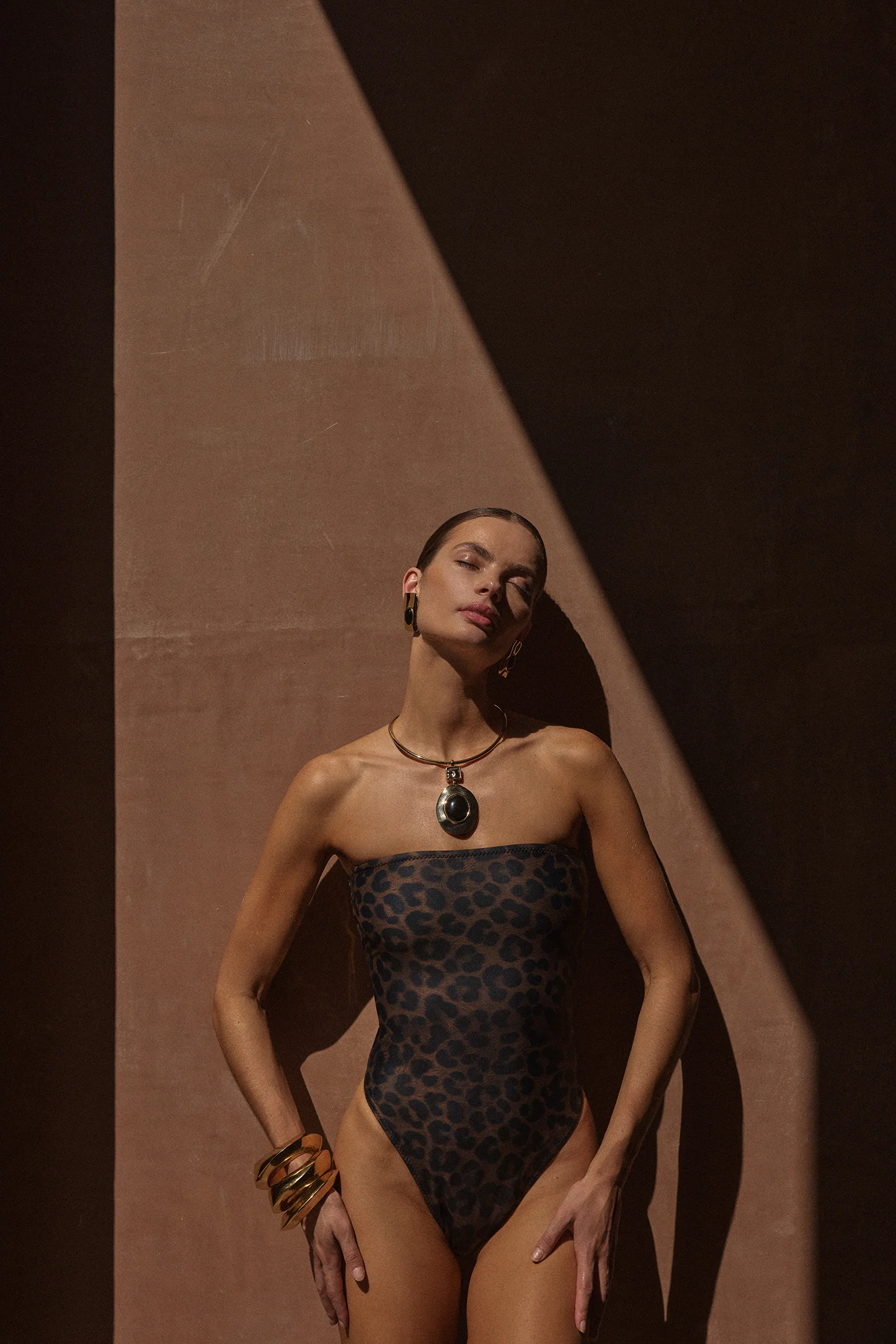 Strapless One Piece (Cheetah)