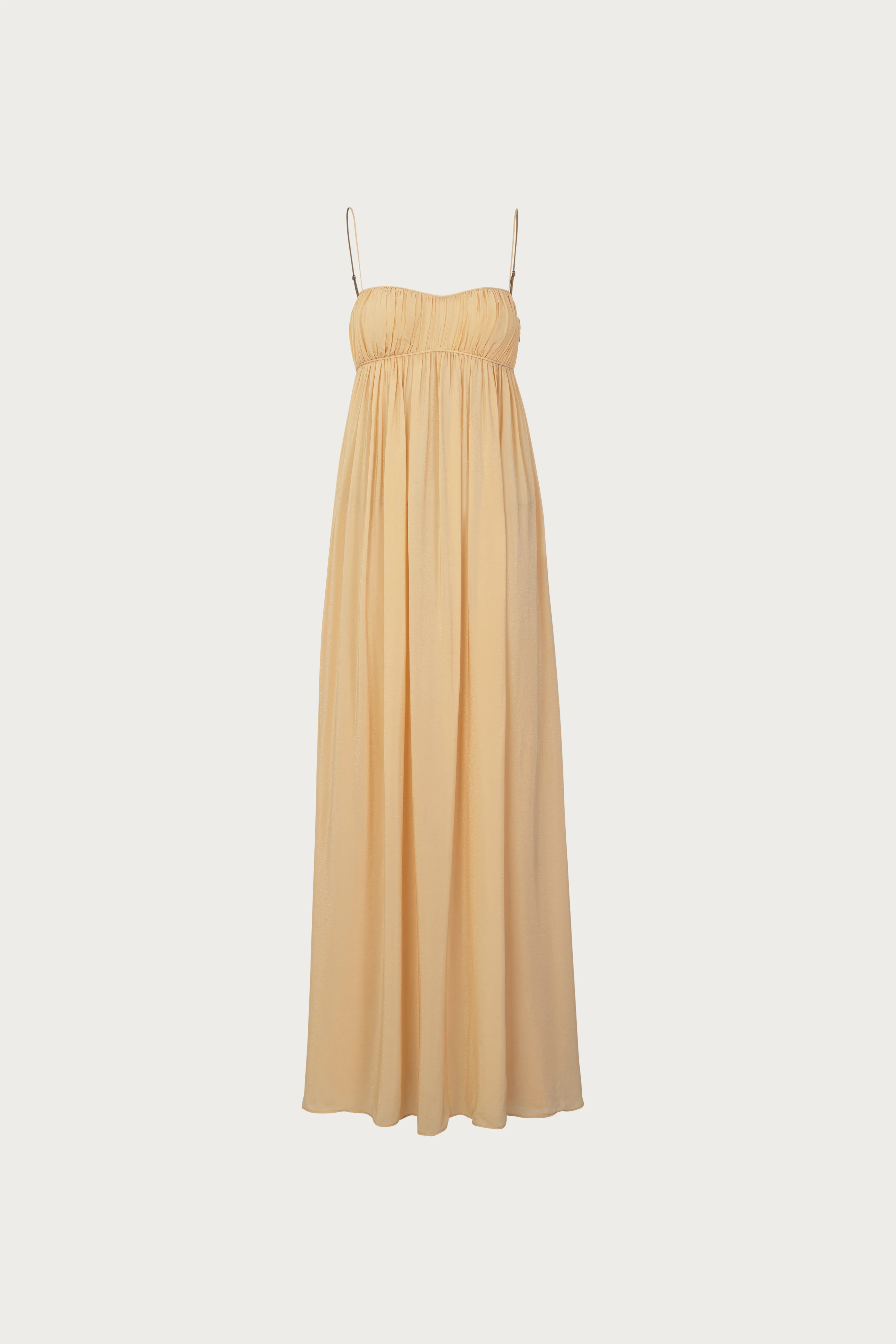1591-ruched-chiffon-dress-gold-1.webp Ruched Chiffon Dress (Gold)