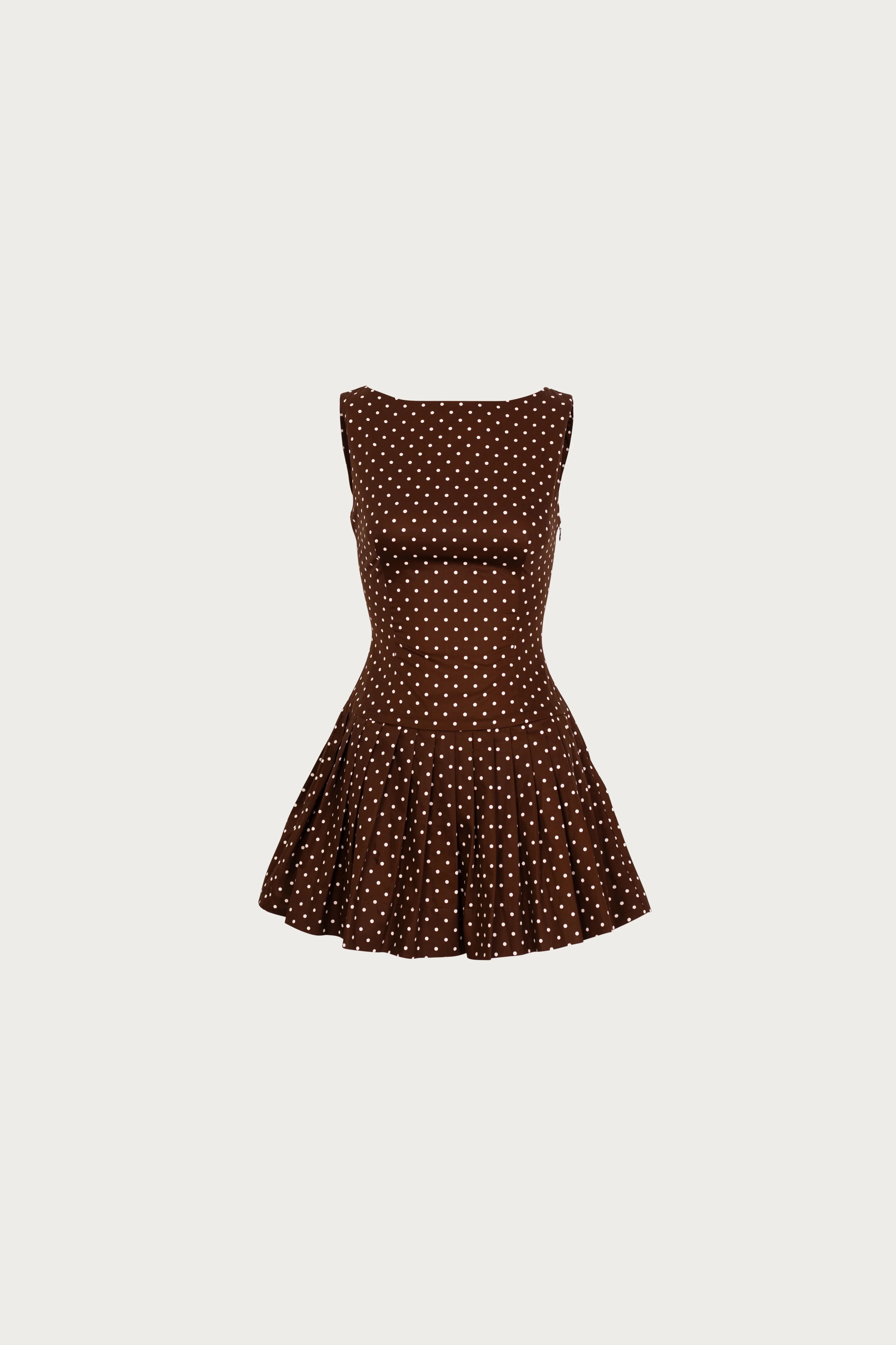 1616-poplin-mini-dress-brown-polka-dot-1.webp Poplin Mini Dress (Brown Polka Dot)