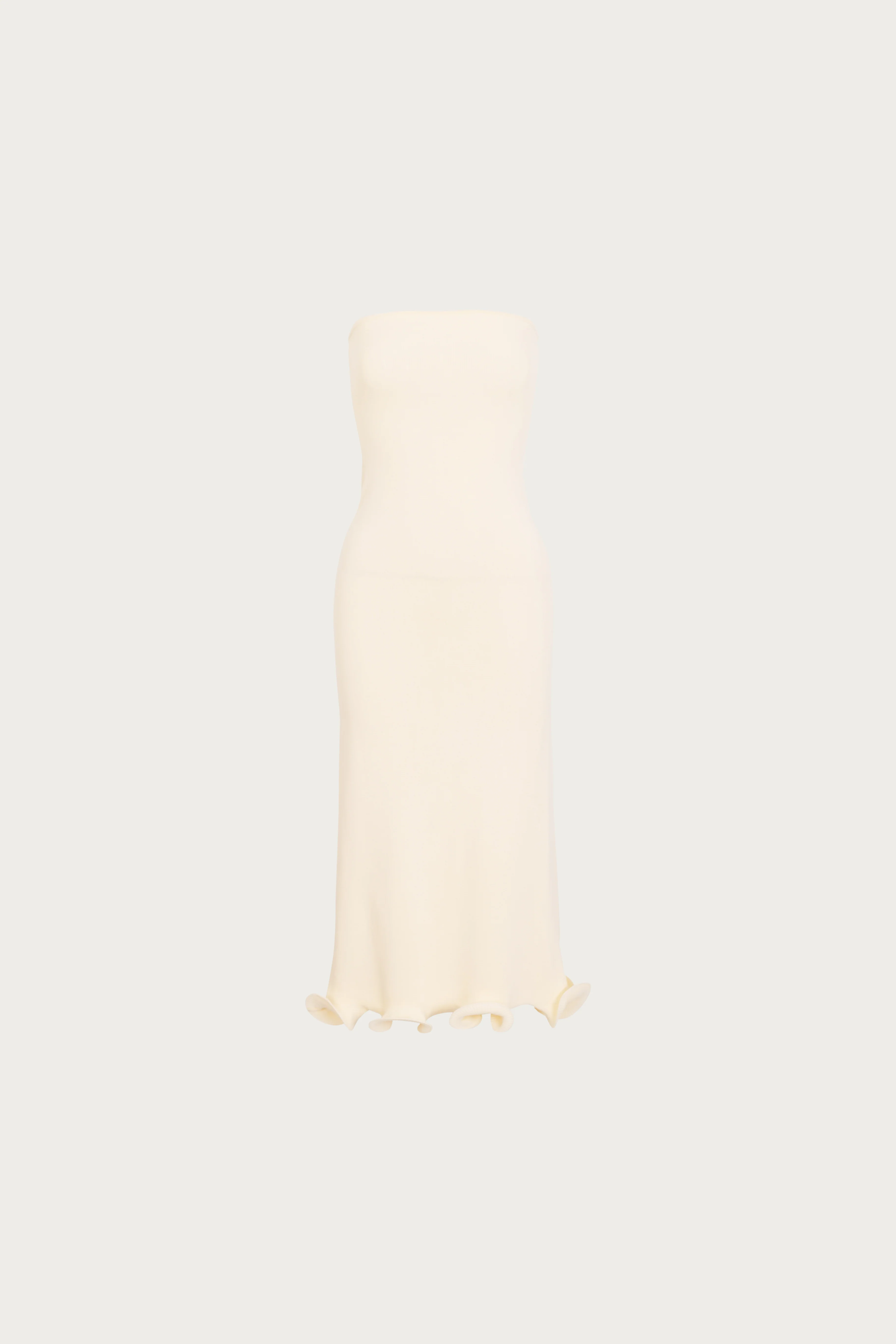 1651-ruffle-hem-strapless-dress-cream-1.webp Ruffle Hem Strapless Dress (Cream)