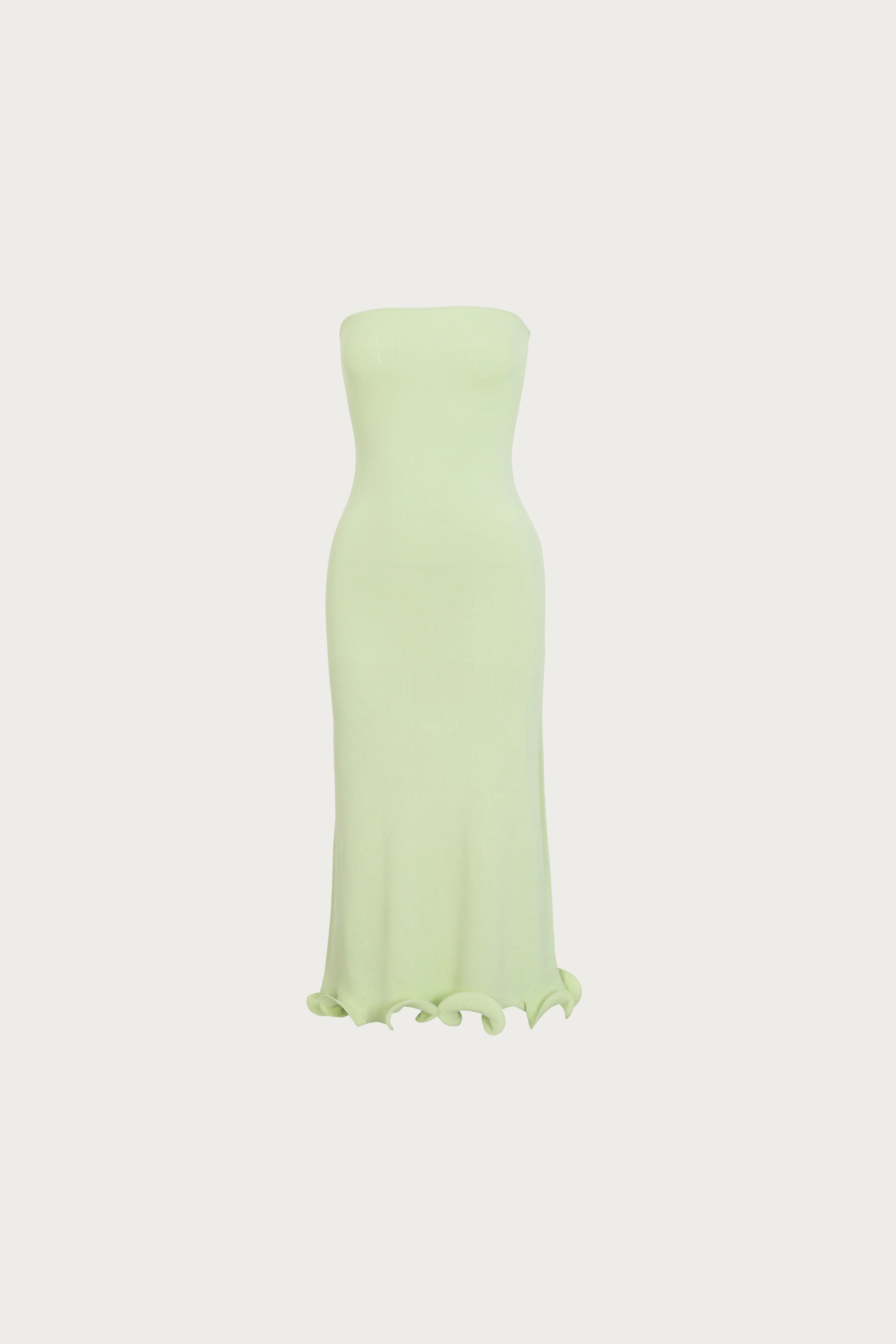 Ruffle Hem Strapless Dress (Mint)