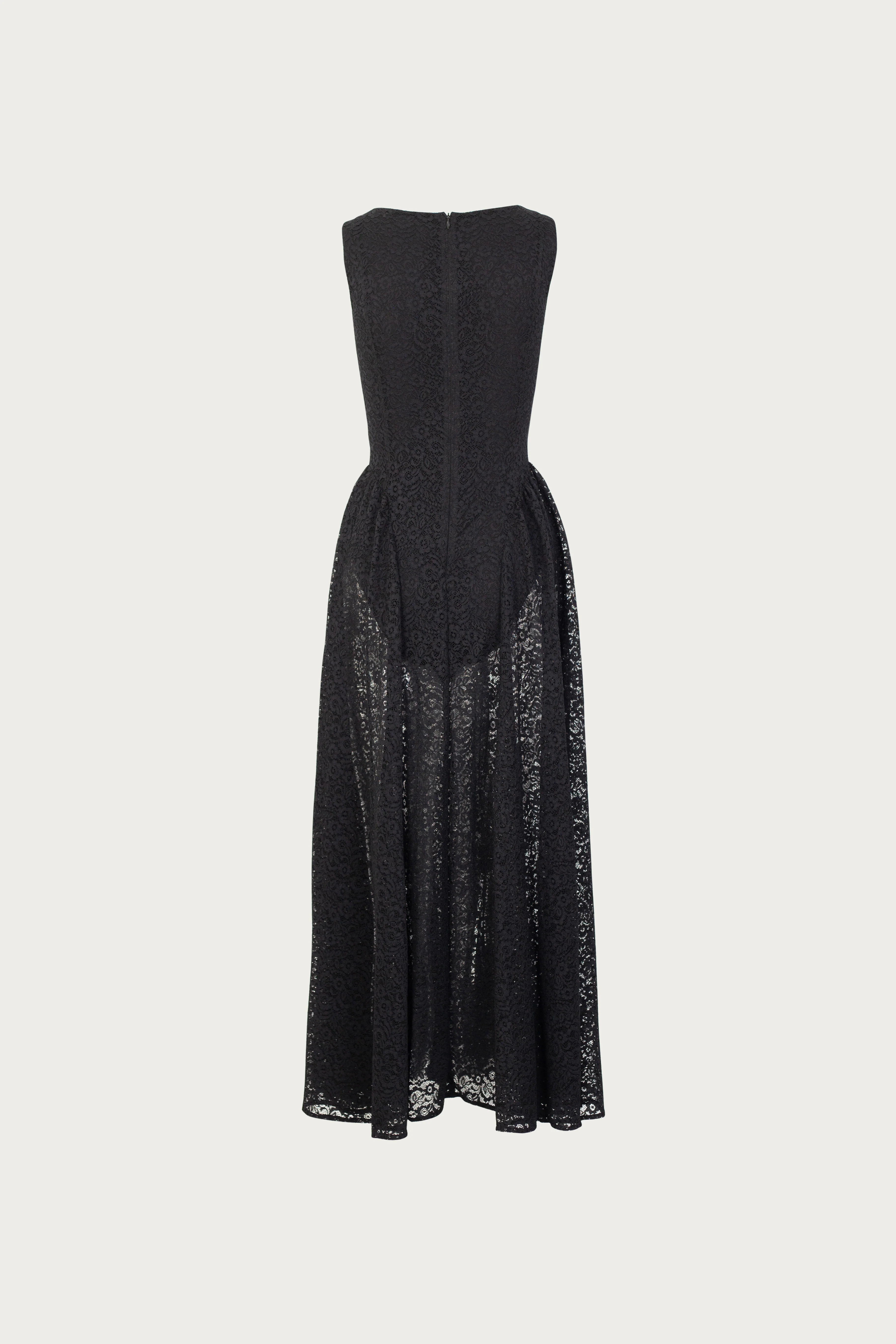 French Lace Midi Dress (Black)
