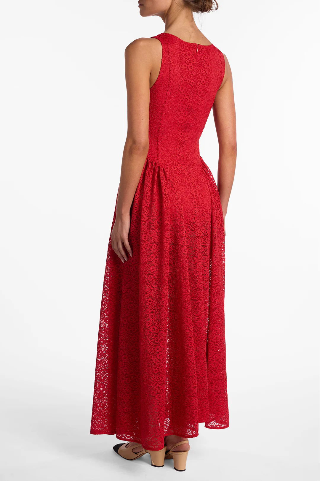 French Lace Midi Dress (Red)