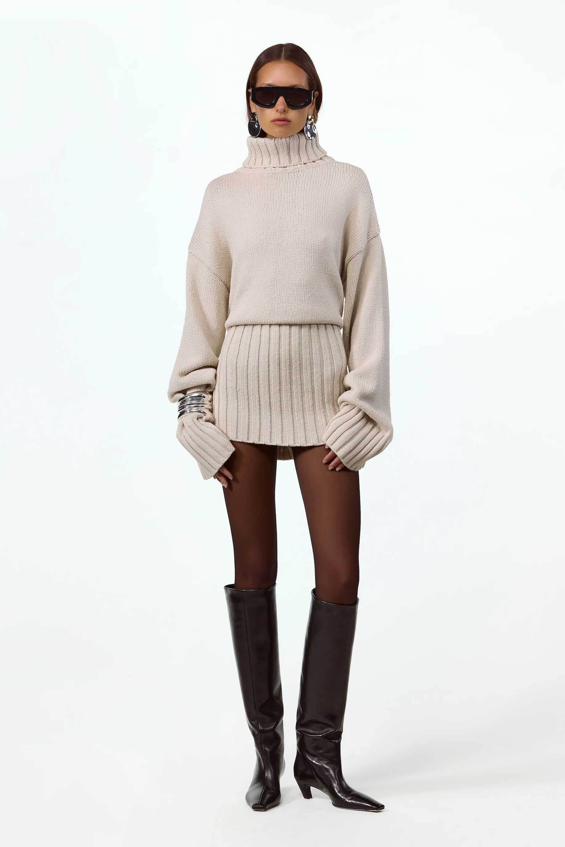 1981-knit-sweater-dress-taupe-1.webp Knit Sweater Dress (Taupe)