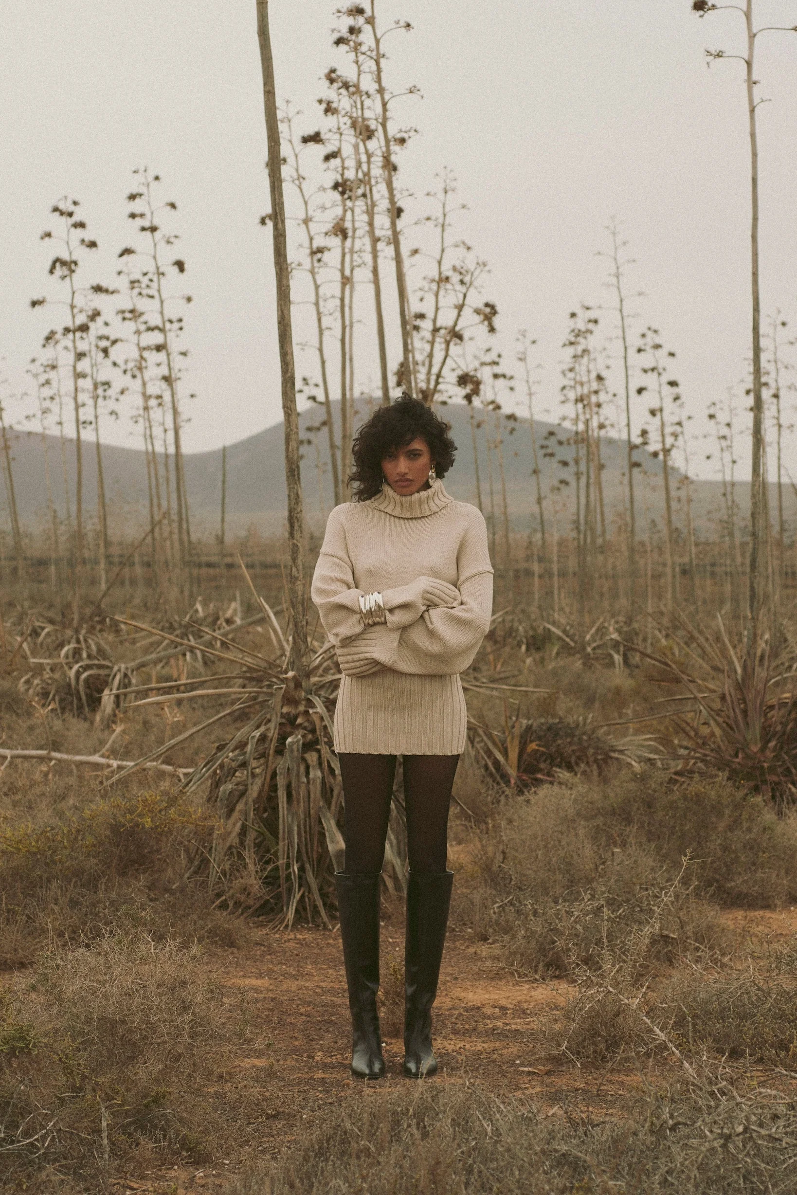 Knit Sweater Dress (Taupe)