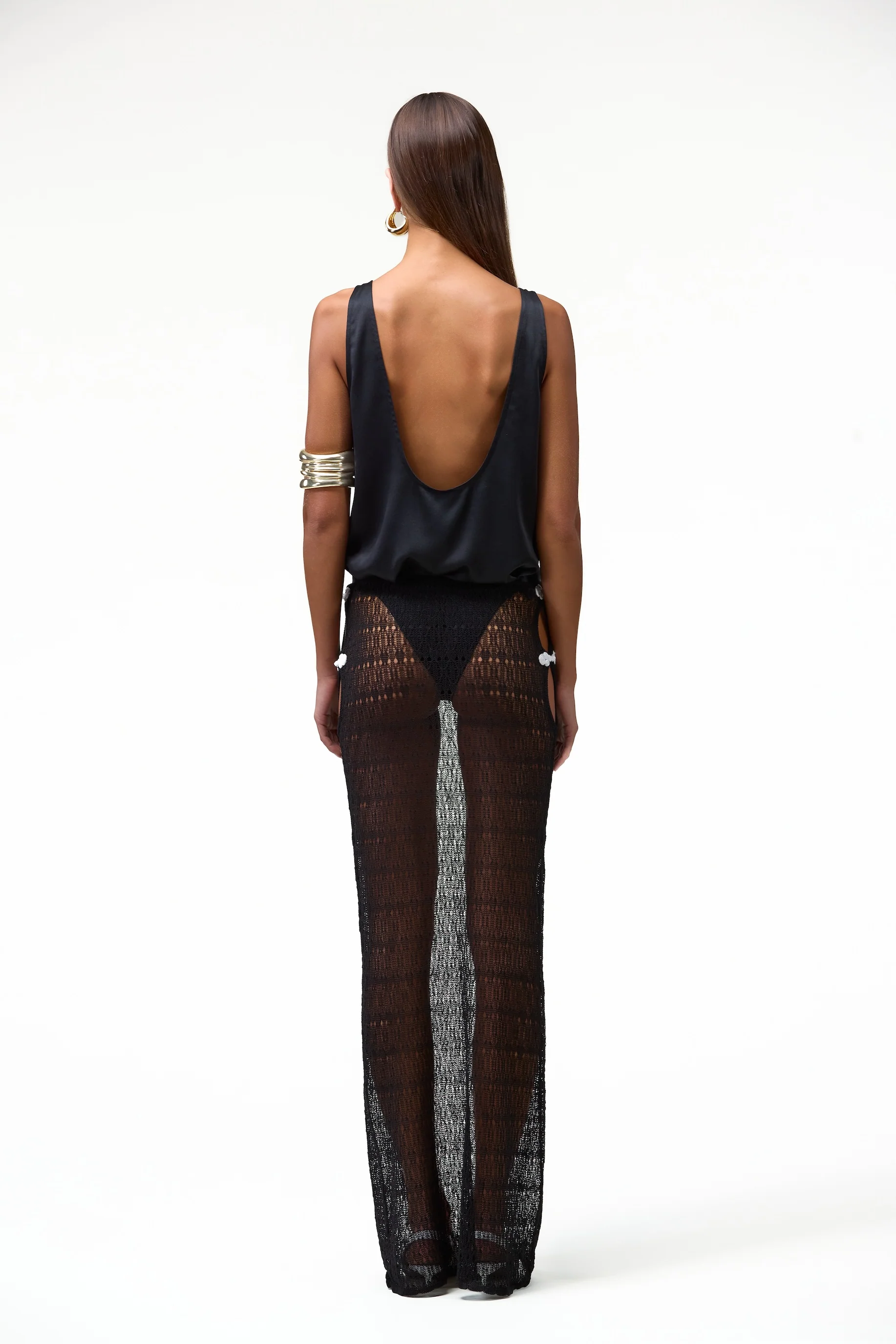 Keyhole Maxi Skirt (Black)