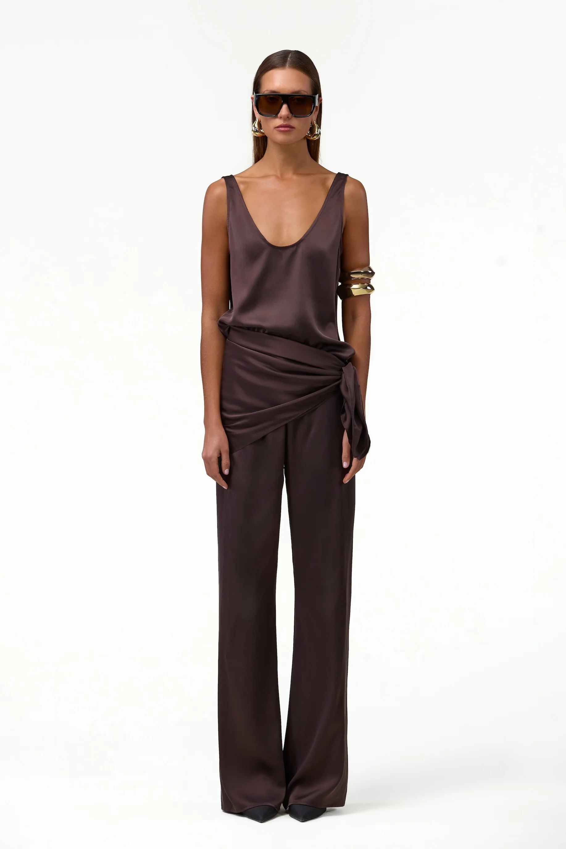 Silk Tank (Chocolate Brown)