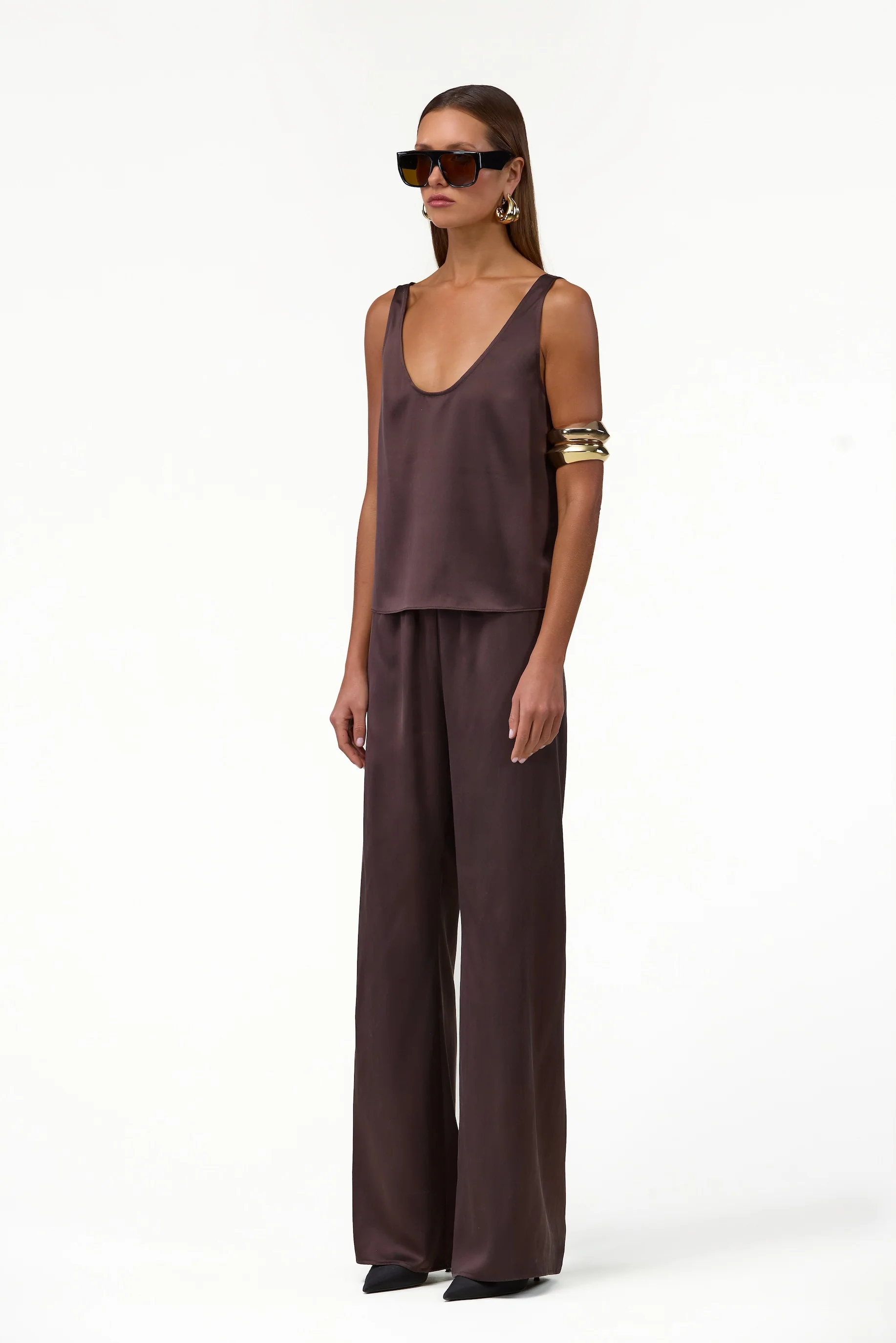 Silk Tank (Chocolate Brown)