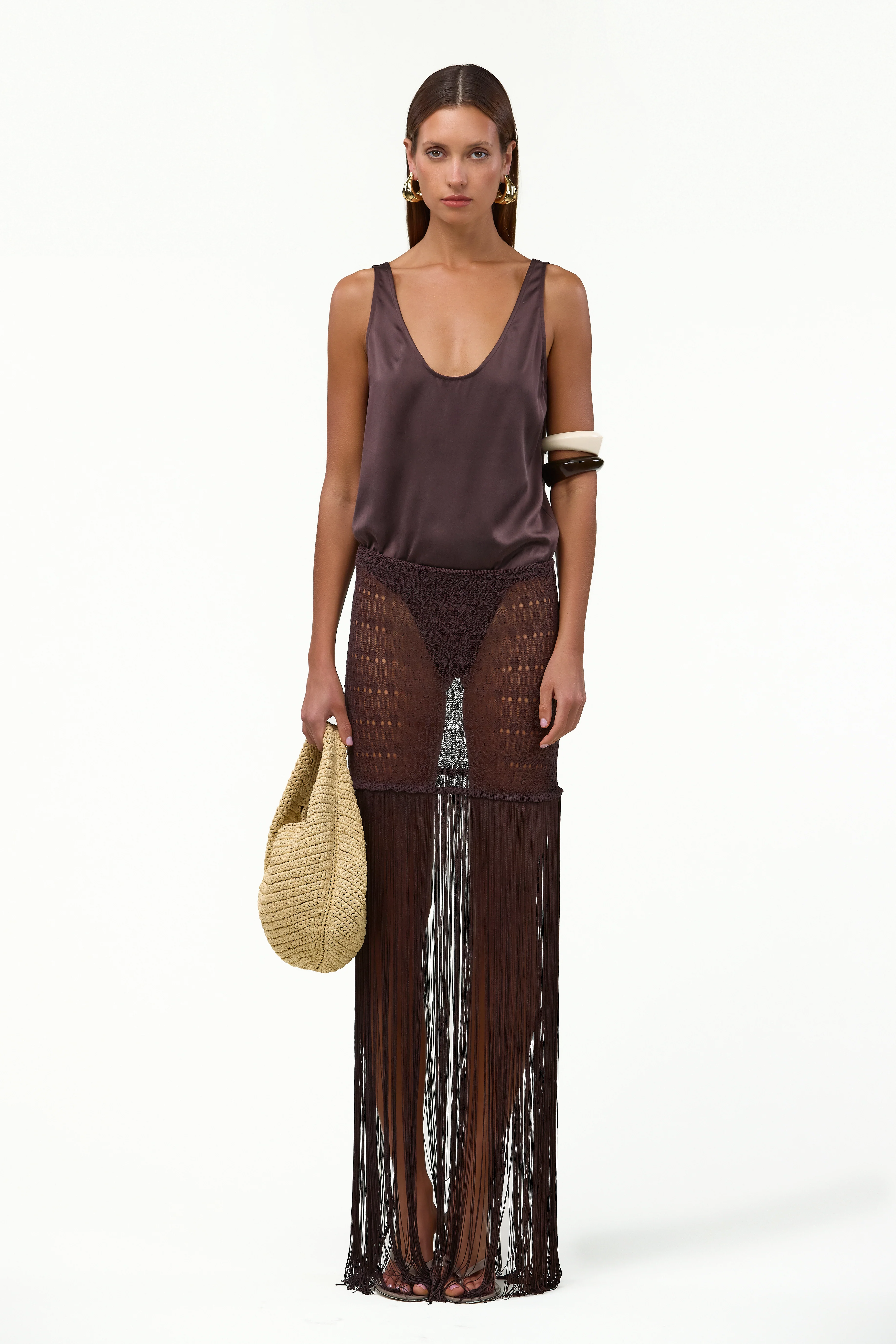 2204-fringe-knit-maxi-skirt-chocolate-brown-1.webp Fringe Knit Maxi Skirt (Chocolate Brown)