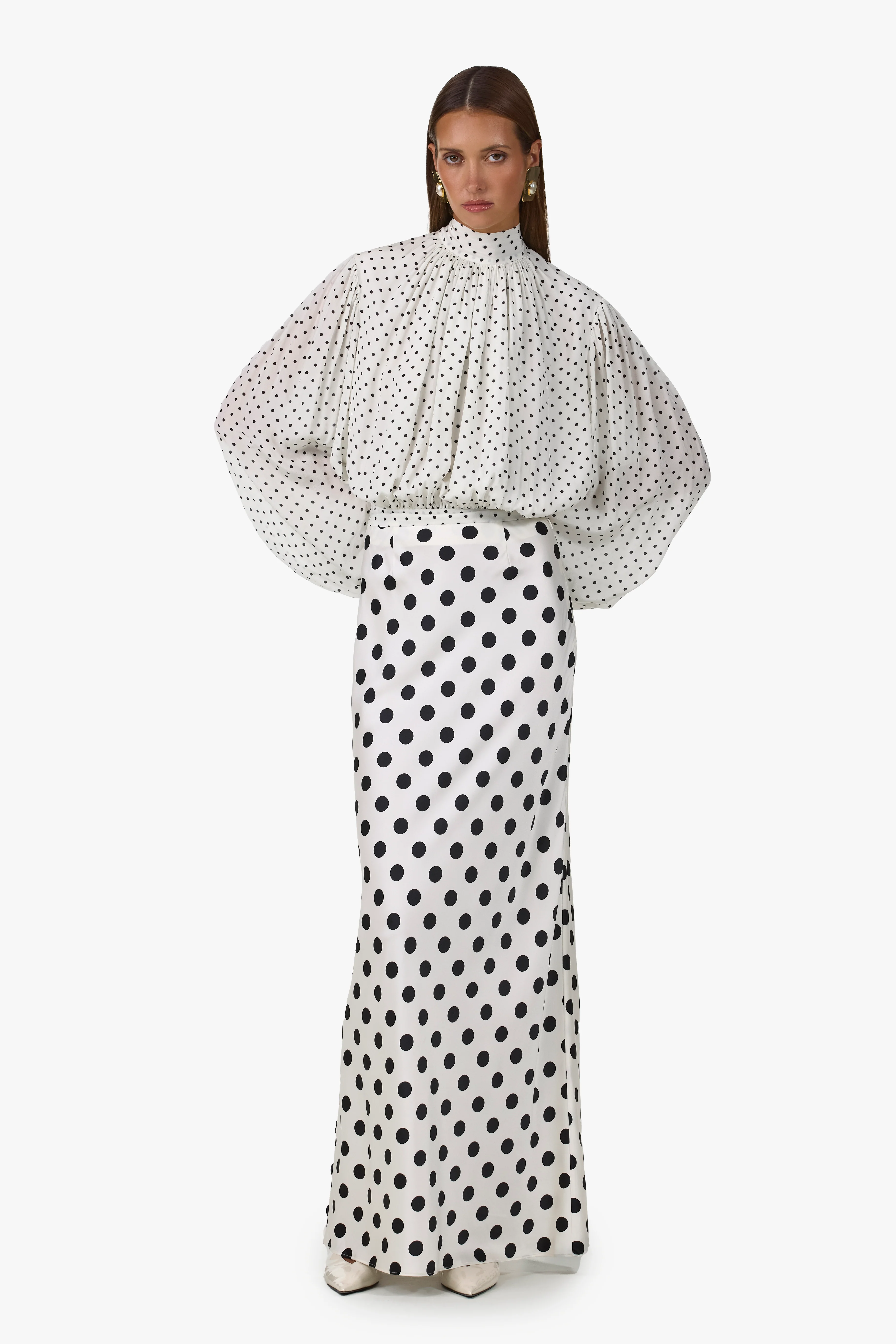 2271-draped-sleeve-chiffon-top-cream-black-polka-dot-1.webp Draped Sleeve Chiffon Top (Cream Black Polka Dot)