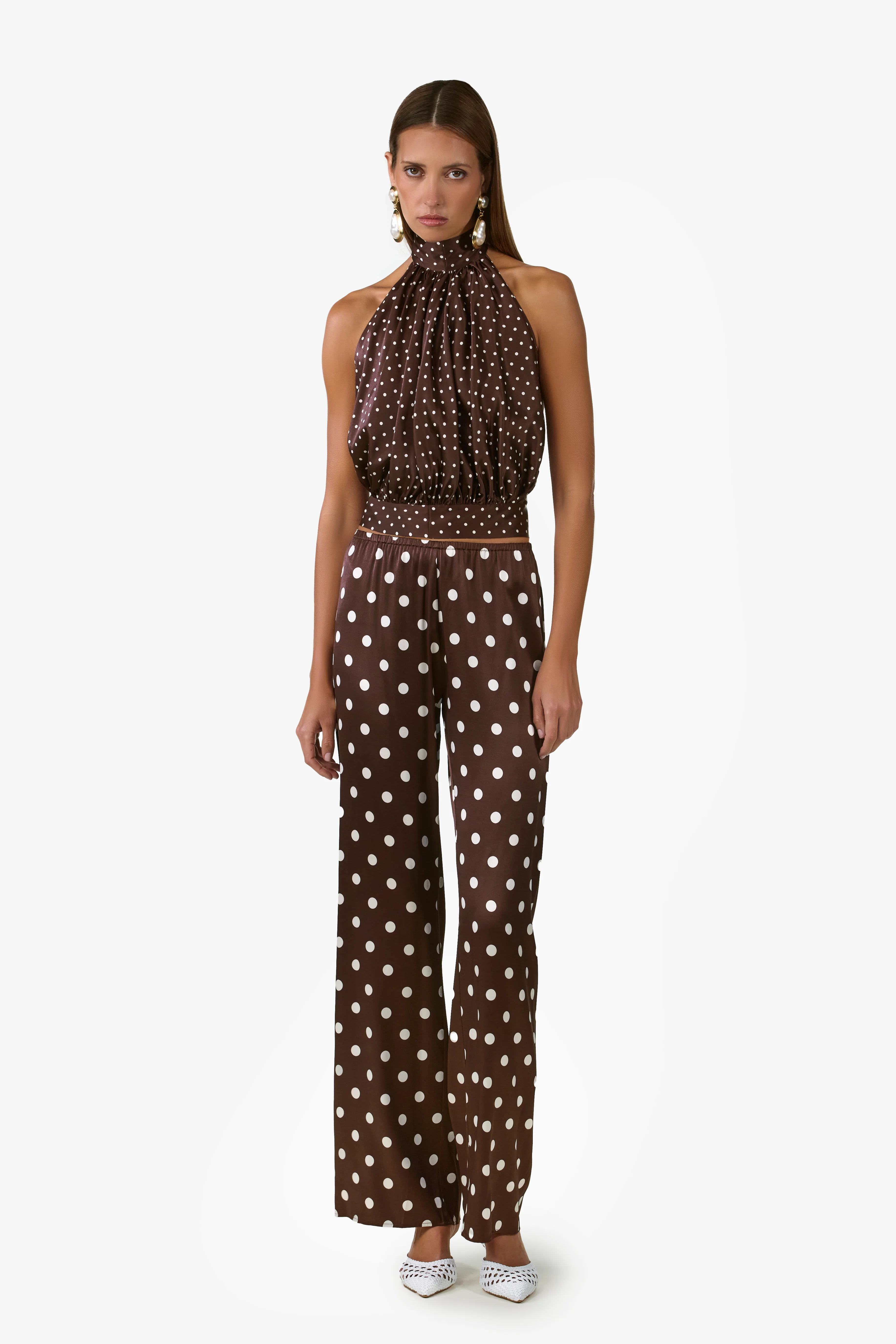 2329-silk-halter-top-chocolate-brown-polka-dot-1.webp Silk Halter Top (Chocolate Brown Polka Dot)