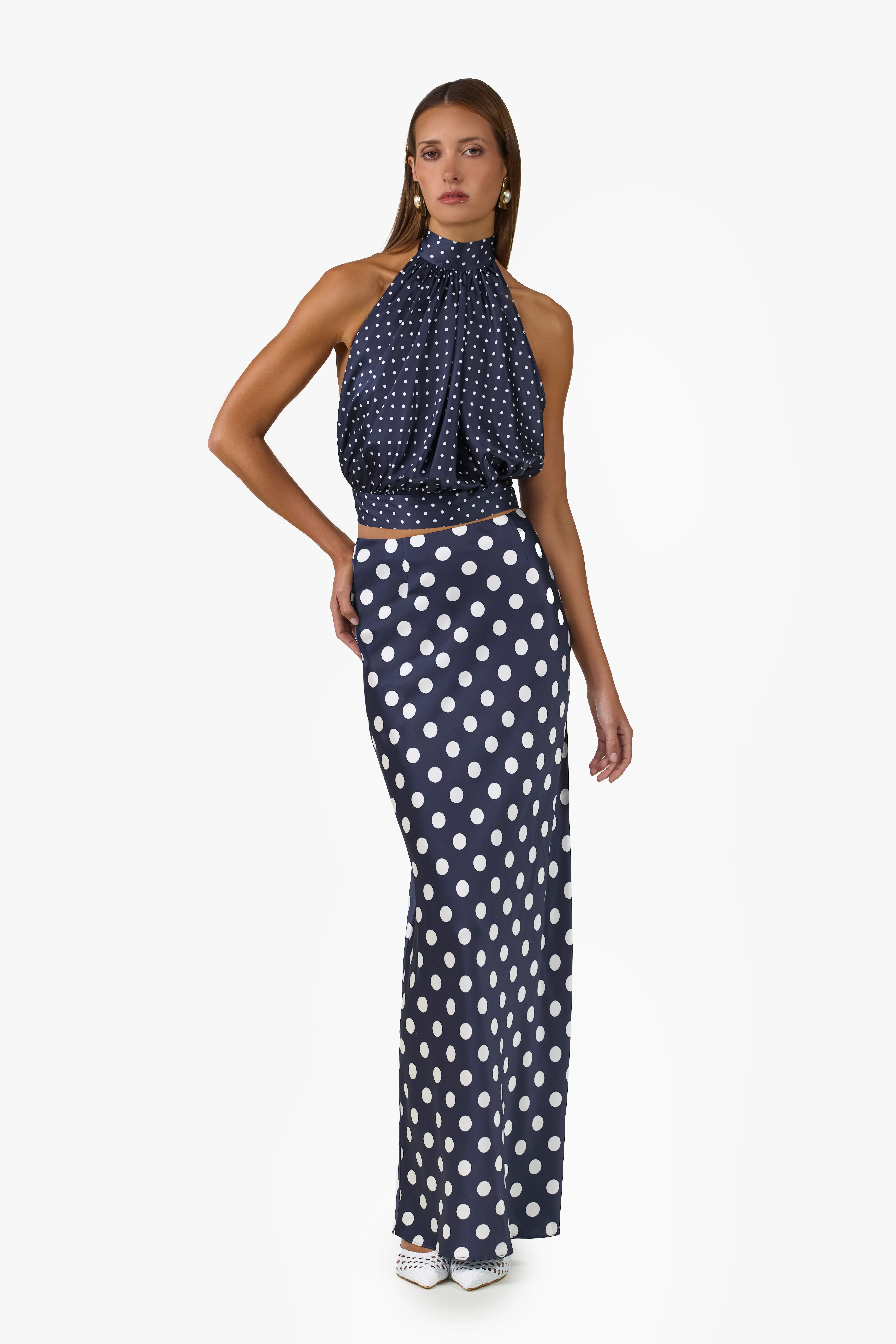 2332-silk-halter-top-navy-white-polka-dot-1.webp Silk Halter Top (Navy White Polka Dot)