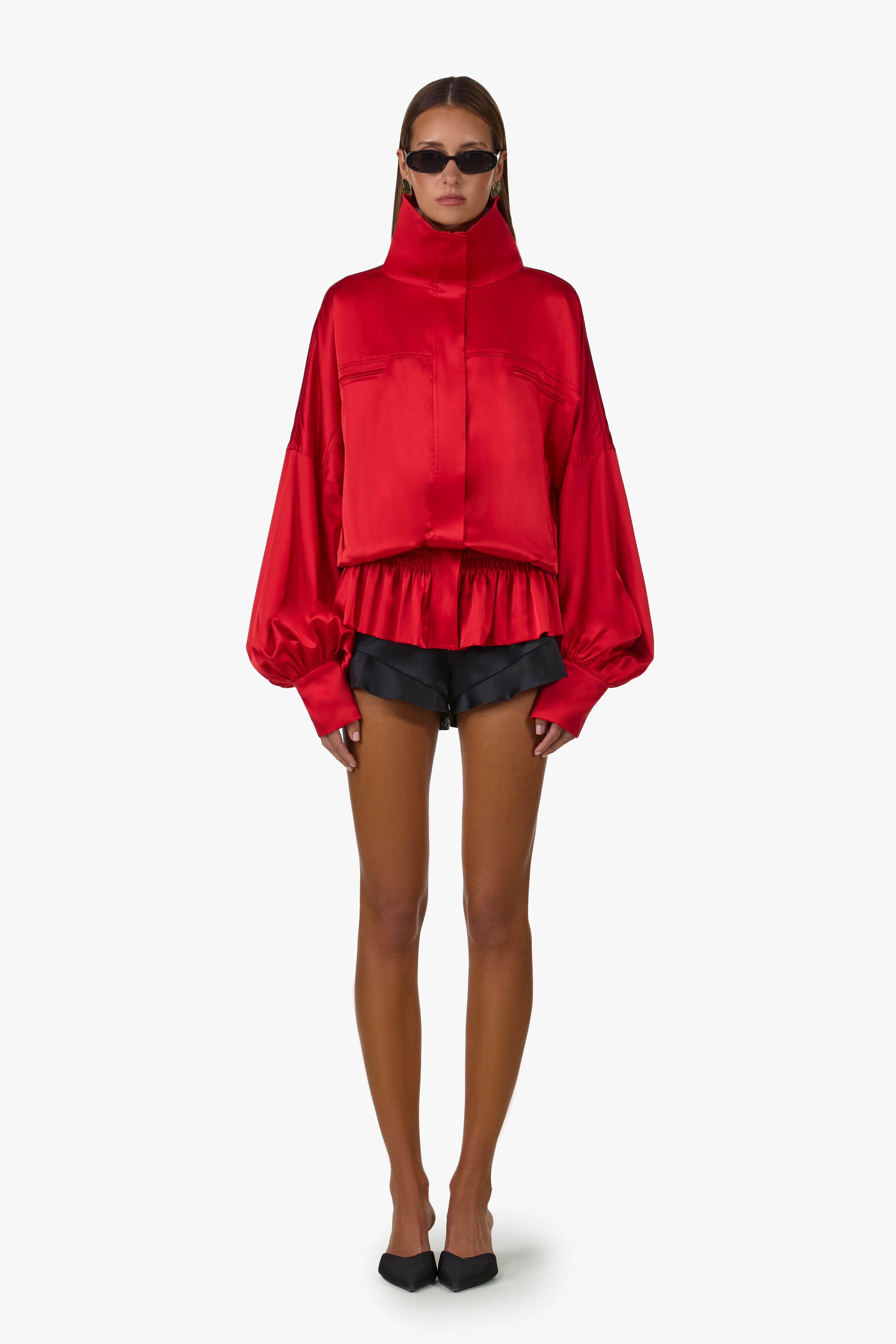 2344-silk-peplum-bomber-jacket-red-1.webp Silk Peplum Bomber Jacket (Red)