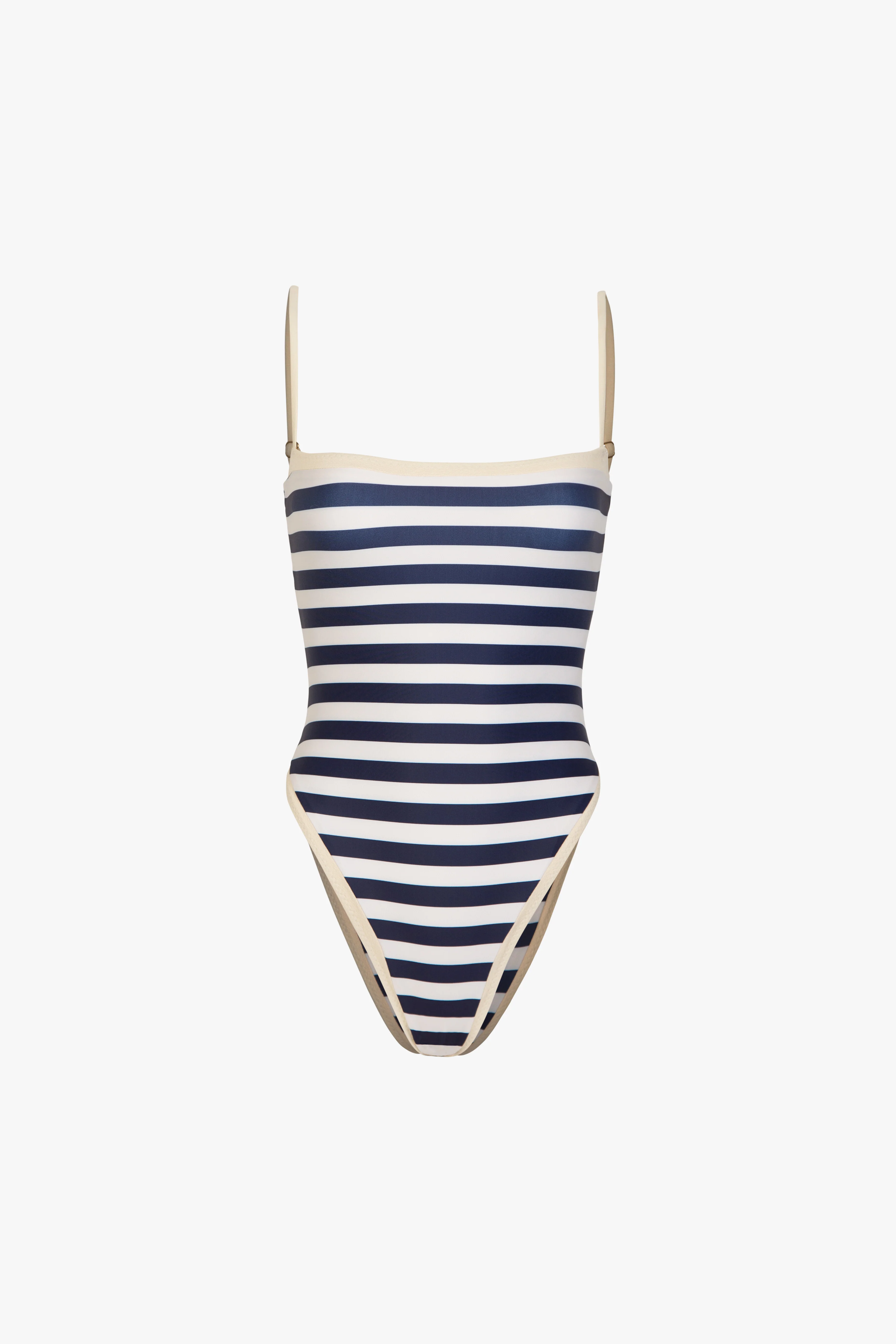 Colorblock One Piece (Navy Cream Stripe)