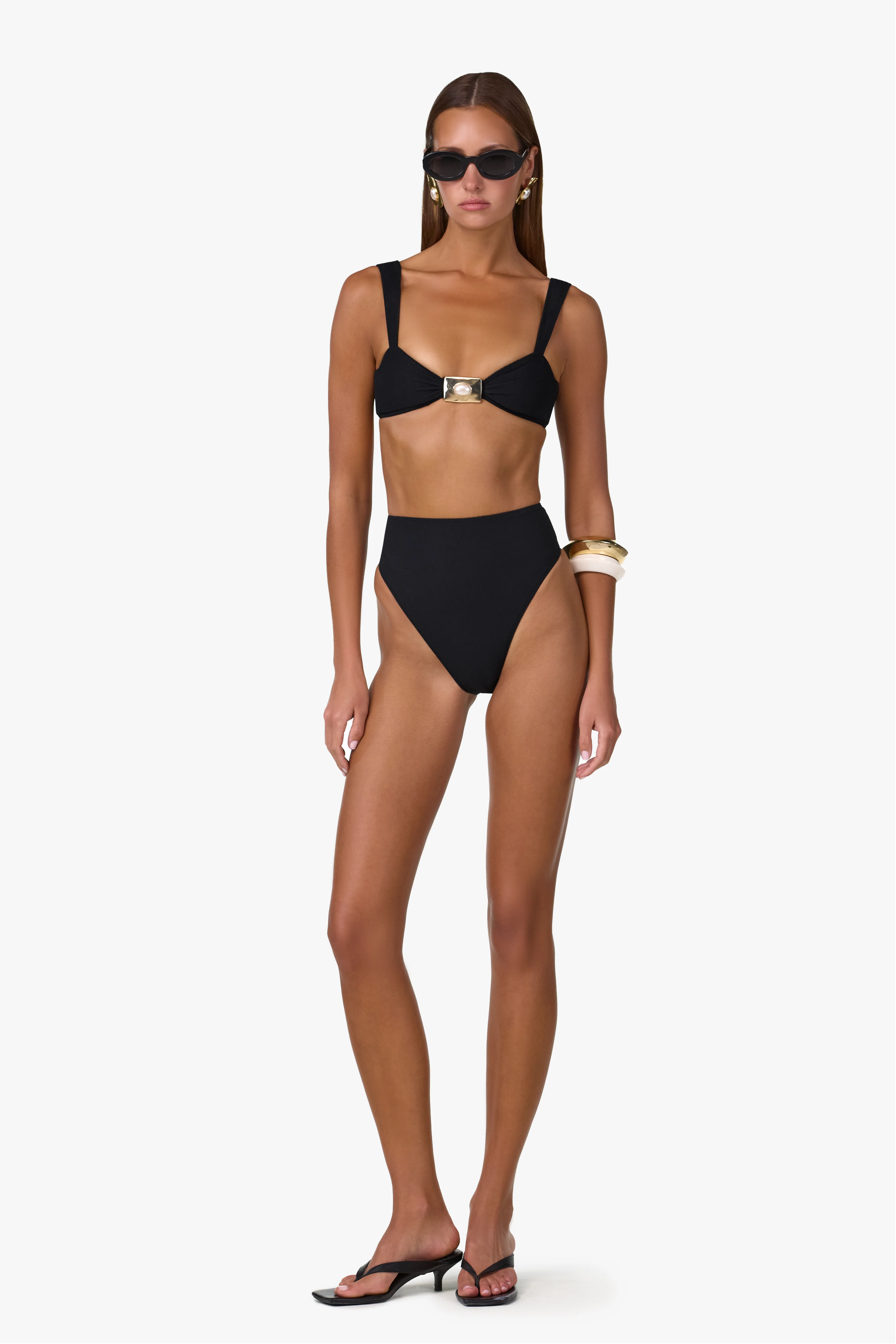 High Rise Bottom (Faux Suede Black)