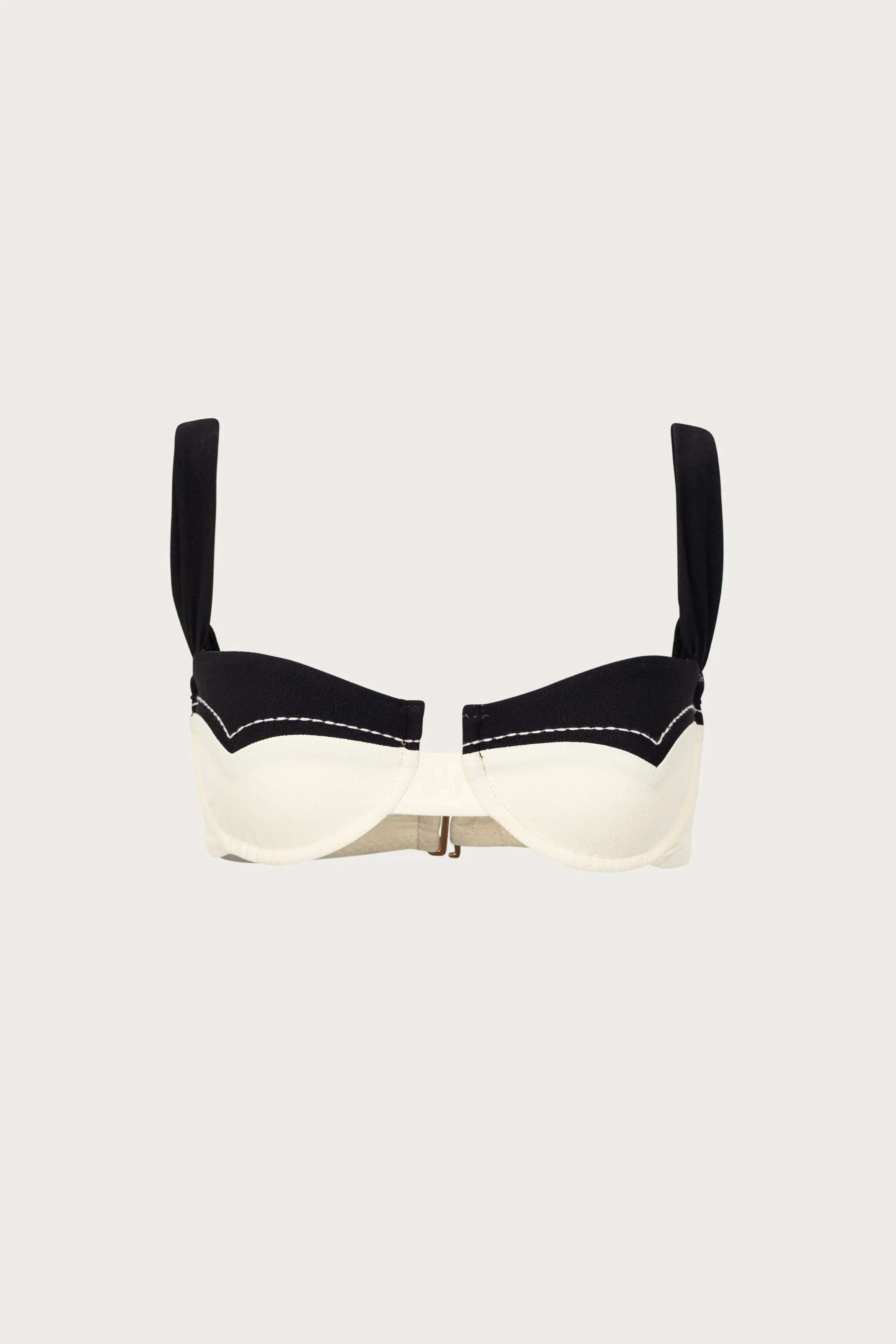 2921-western-underwire-top-faux-suede-cream-black-1.webp Western Underwire Top (Faux Suede Cream/Black)