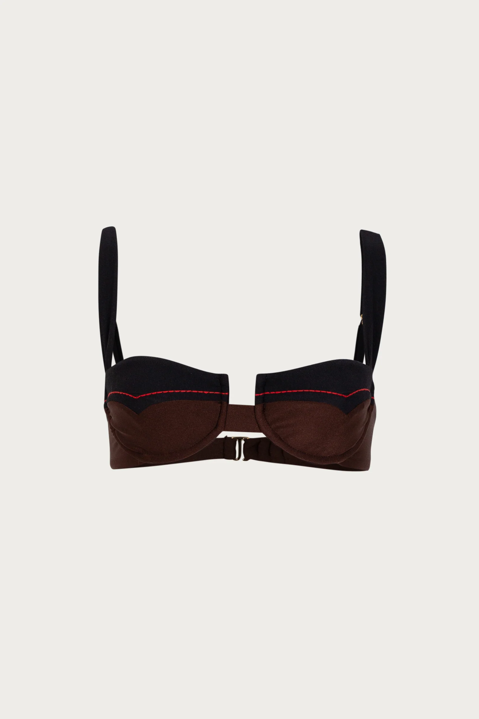 2941-western-underwire-top-brown-faux-suede-black-1.webp Western Underwire Top (Brown/Faux Suede Black)
