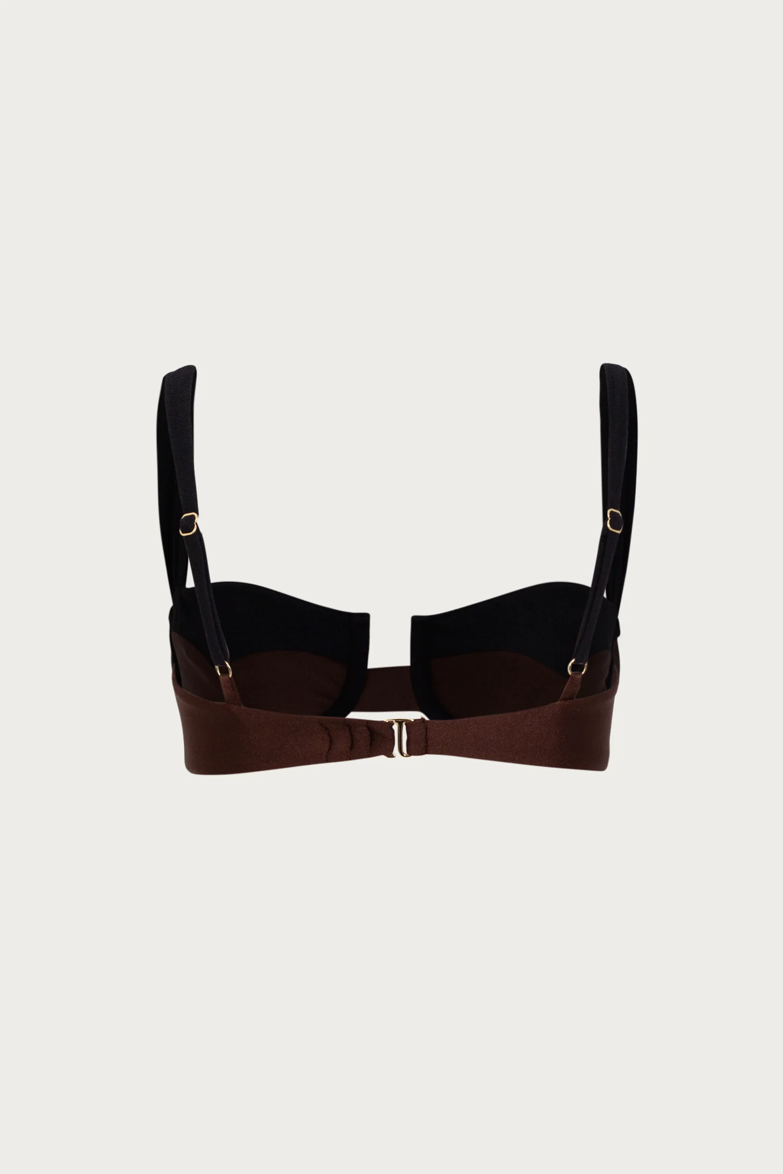 Western Underwire Top (Brown/Faux Suede Black)