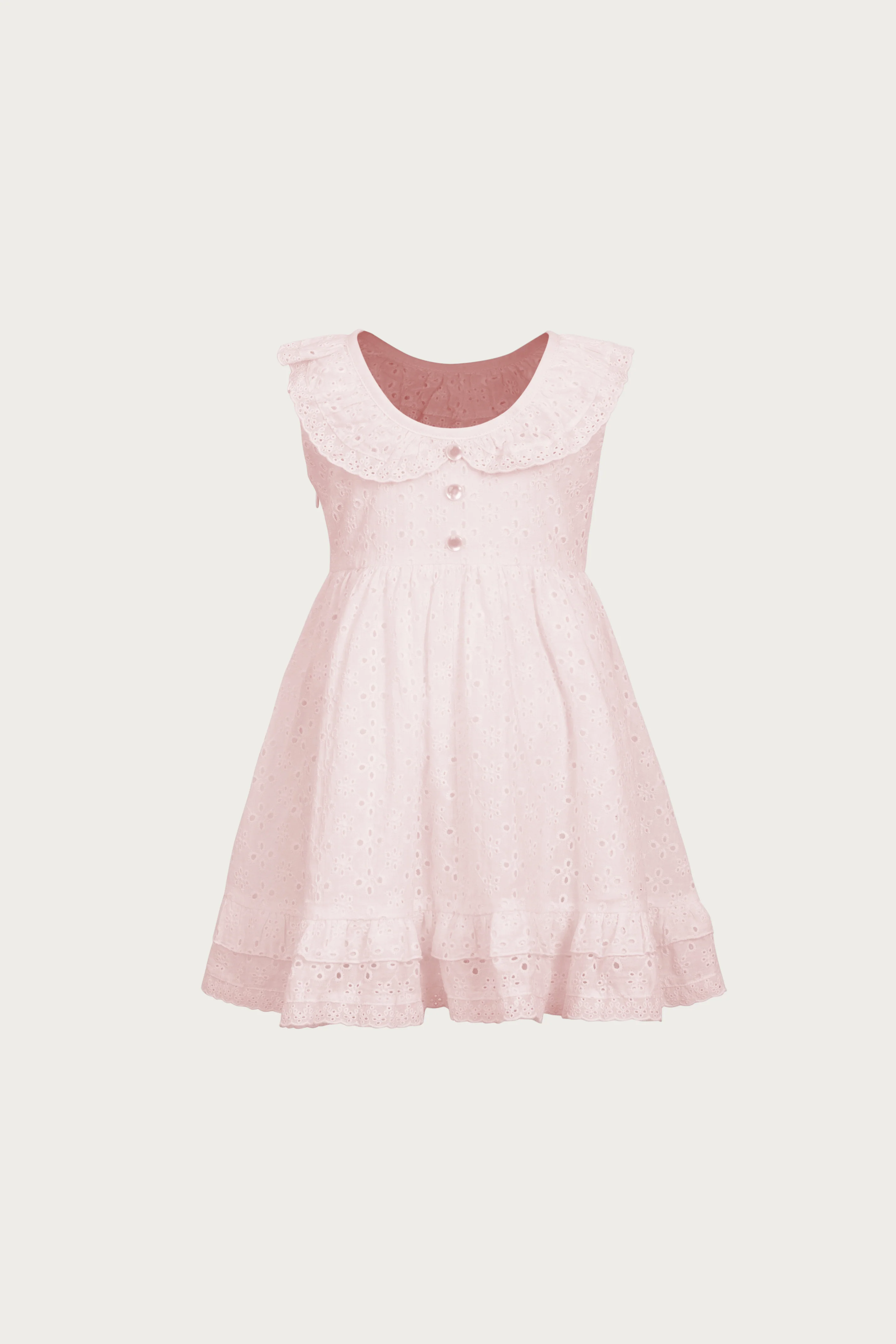 kids eyelet dress (baby pink)