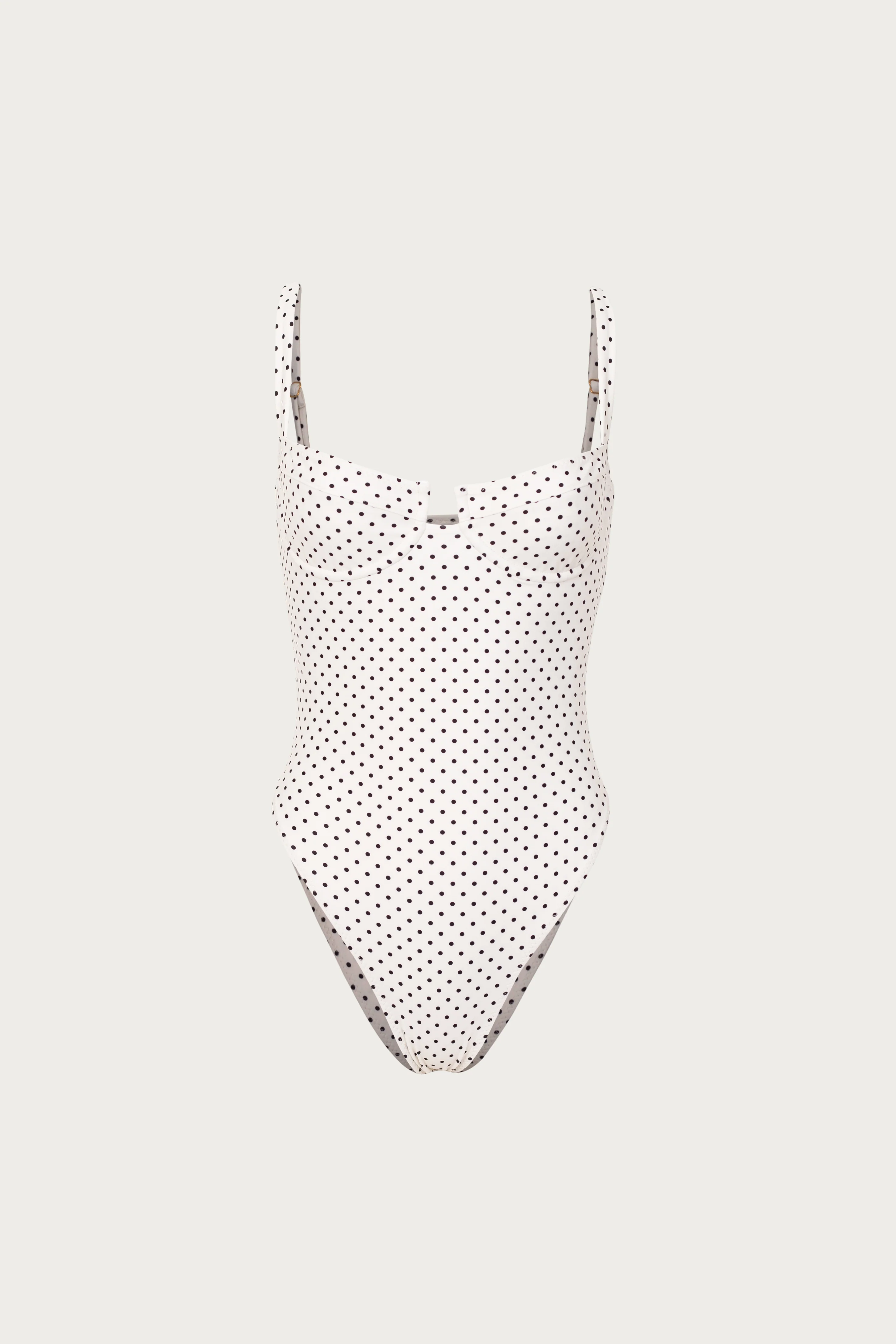 3196-bustier-one-piece-cream-black-polka-dot-1.webp Bustier One Piece (Cream Black Polka Dot)