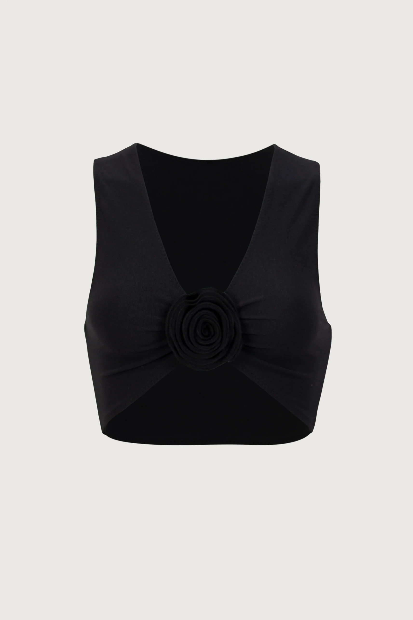 3855-rosette-tank-top-faux-suede-black-black-1.webp Rosette Tank Top (Faux Suede Black/Black)
