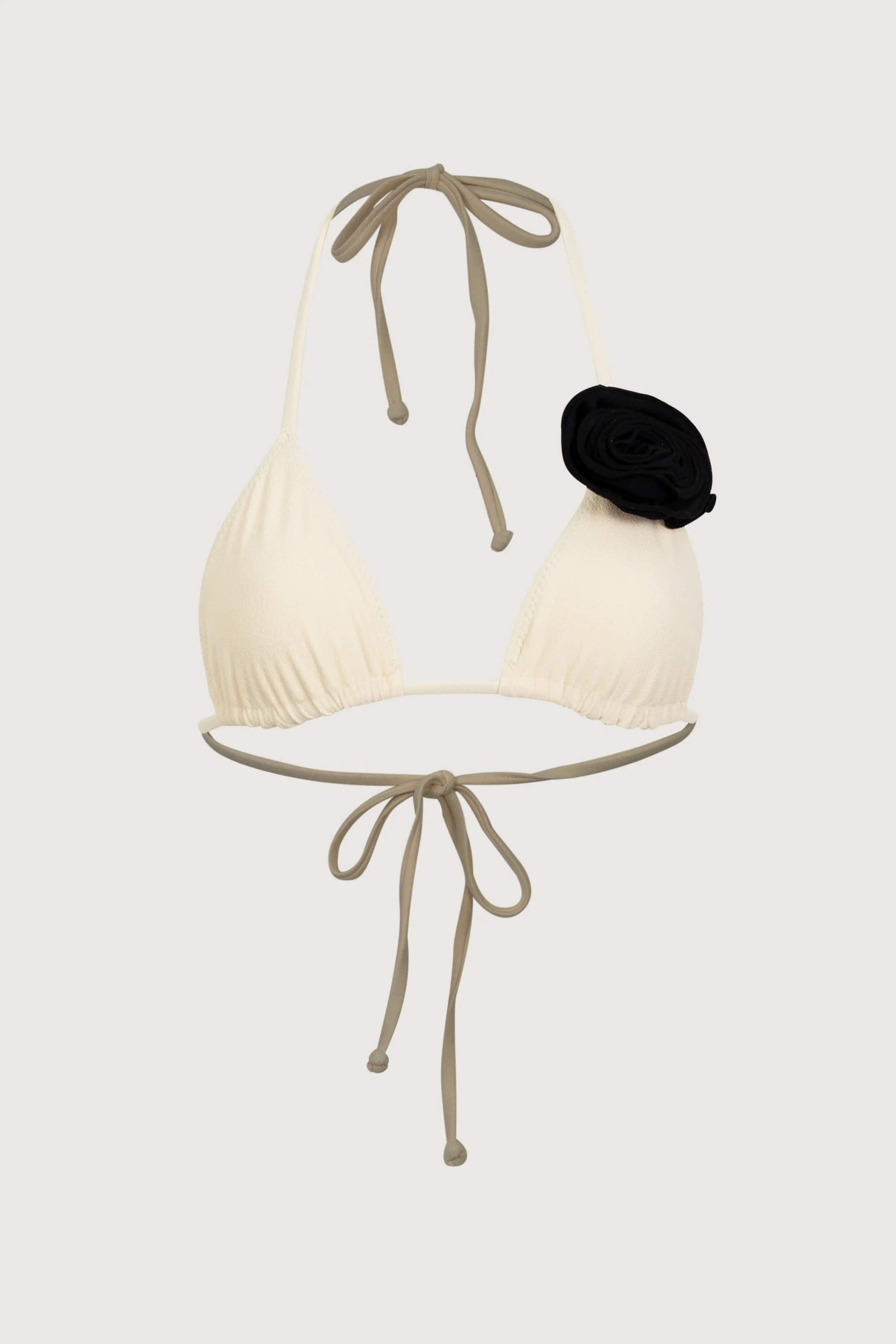 3870-rosette-triangle-top-faux-suede-cream-black-1.webp Rosette Triangle Top (Faux Suede Cream/Black)