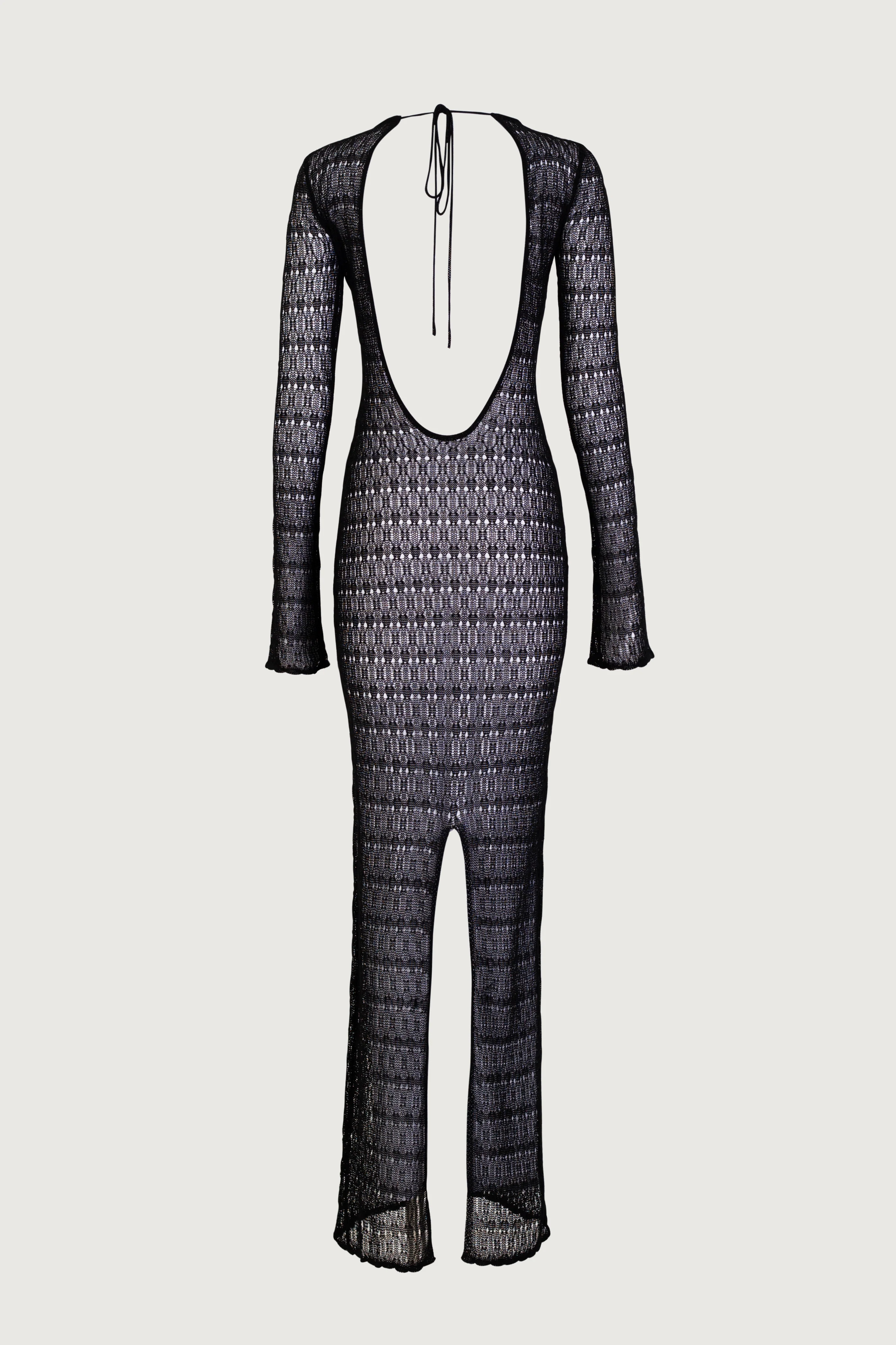Keyhole Crochet Dress (Black/Cream)