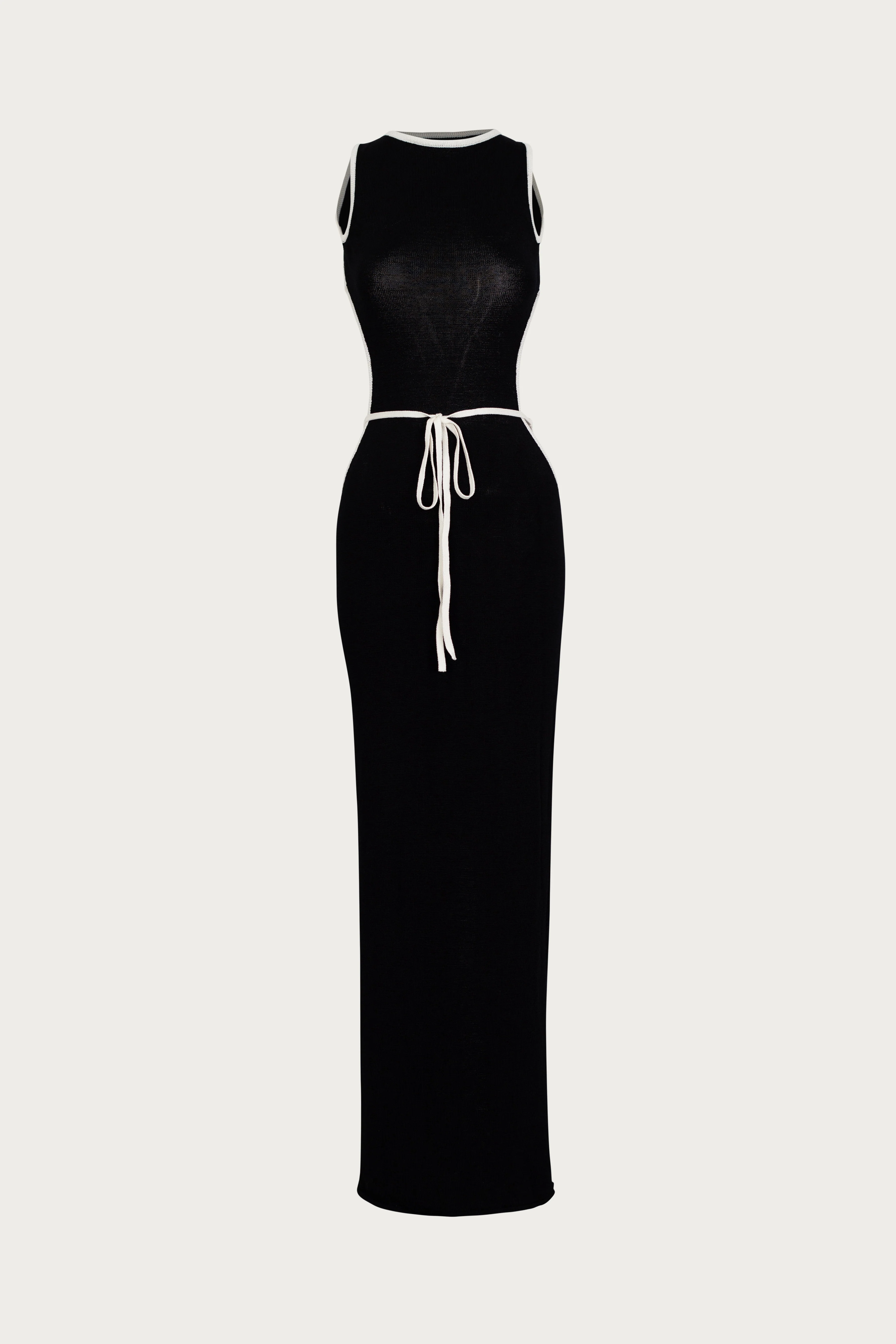 394-tie-maxi-dress-black-cream-1.webp Tie Maxi Dress (Black/Cream)