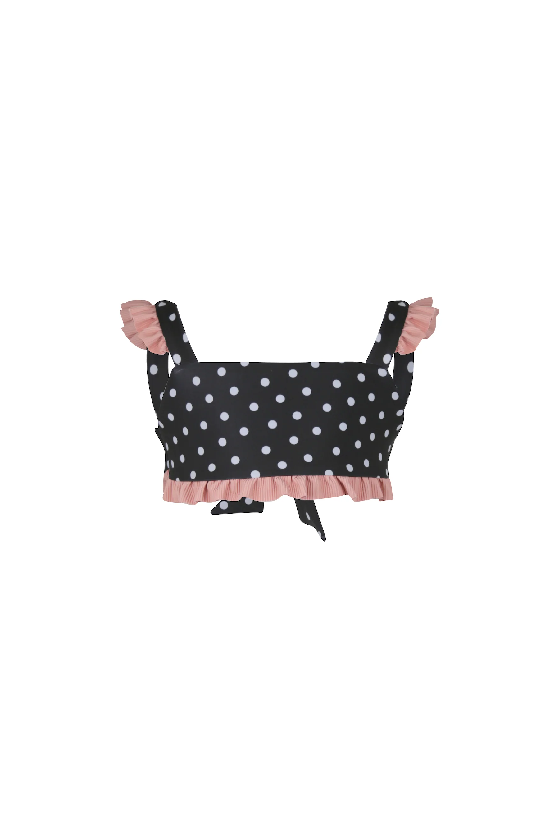 4113-ruffle-bandeau-top-black-white-polka-dot-ribbed-blush-1.webp ruffle bandeau top (black white polka dot/ribbed blush)