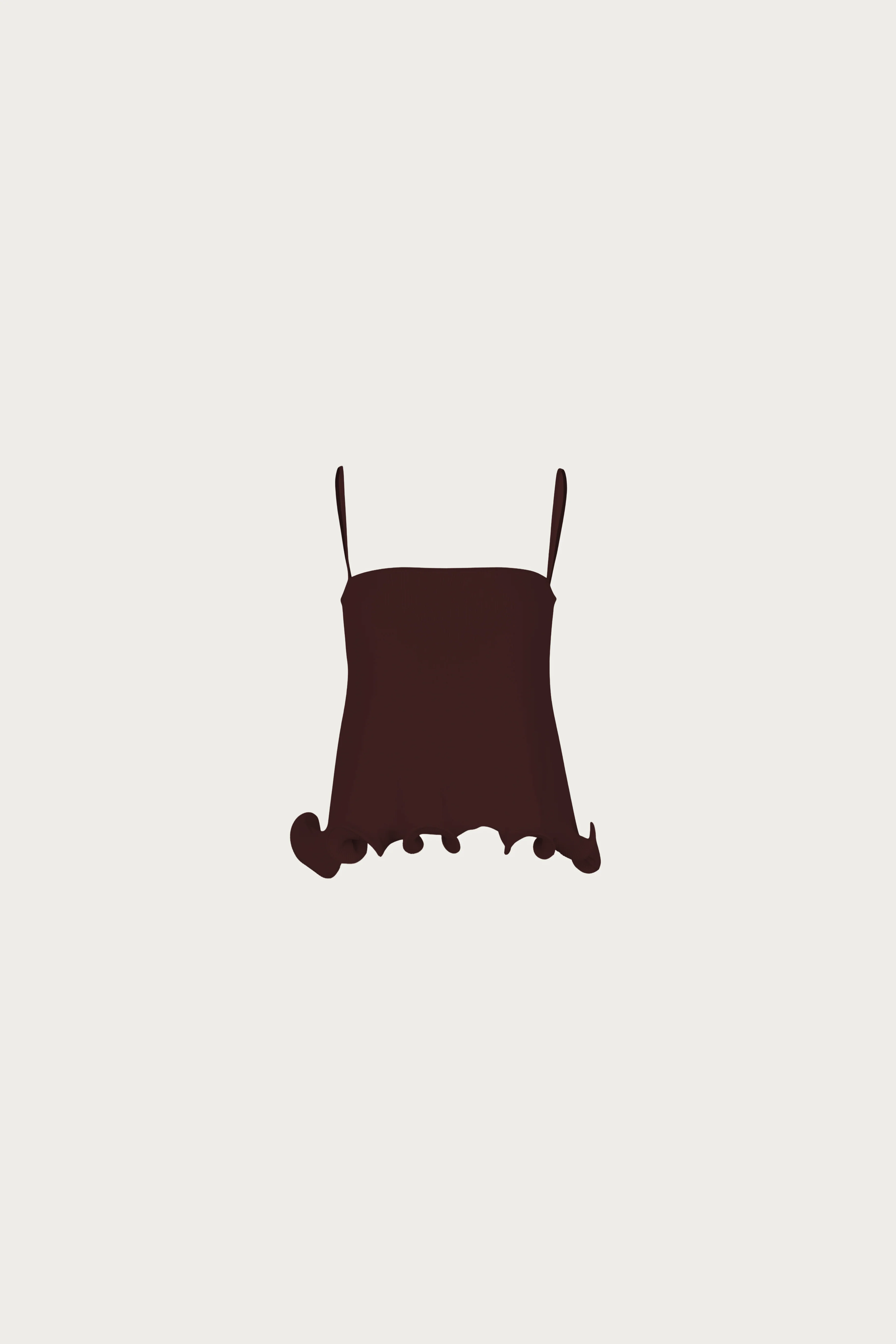 520-ruffle-hem-tank-top-chocolate-brown-1.webp Ruffle Hem Tank Top (Chocolate Brown)