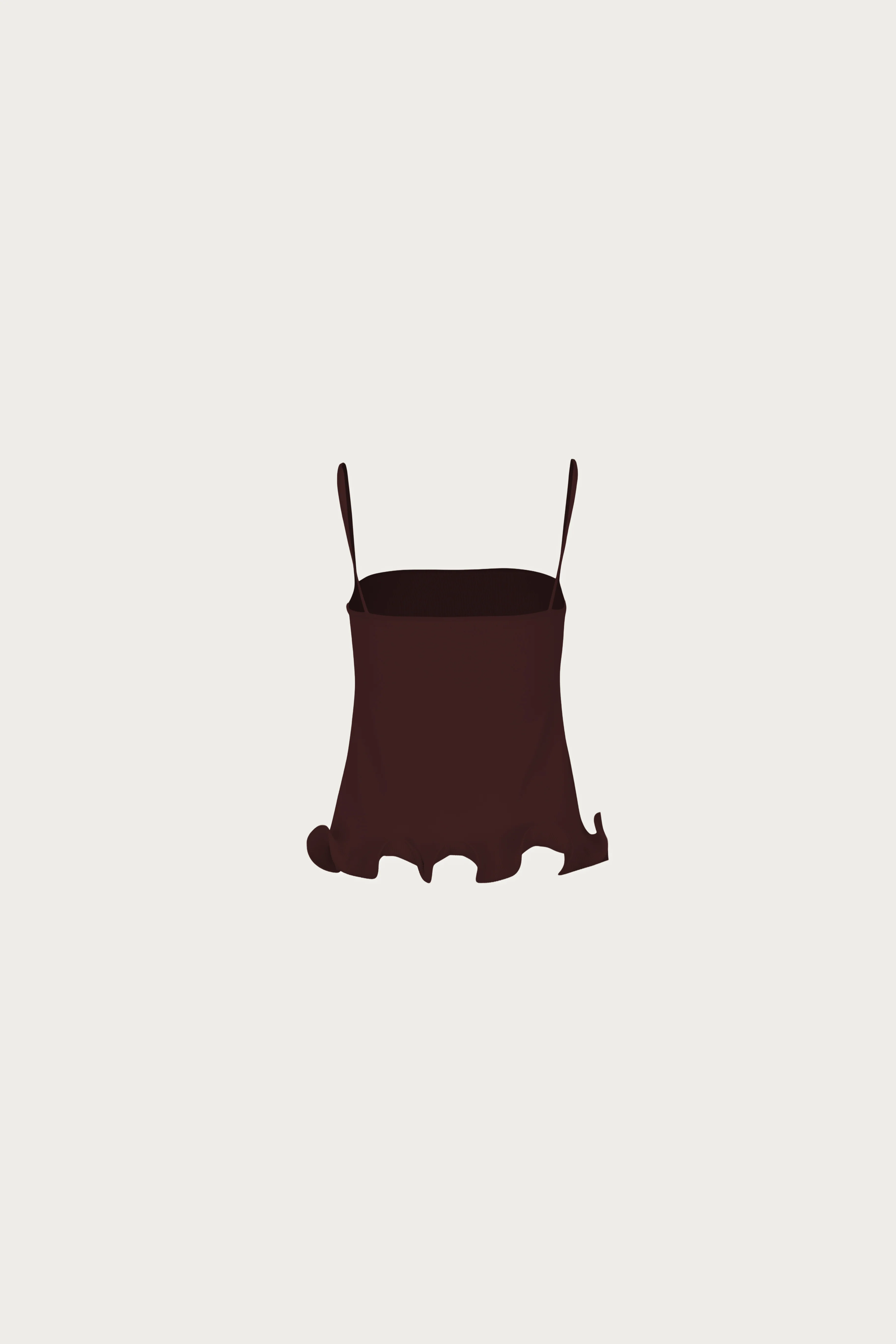 Ruffle Hem Tank Top (Chocolate Brown)