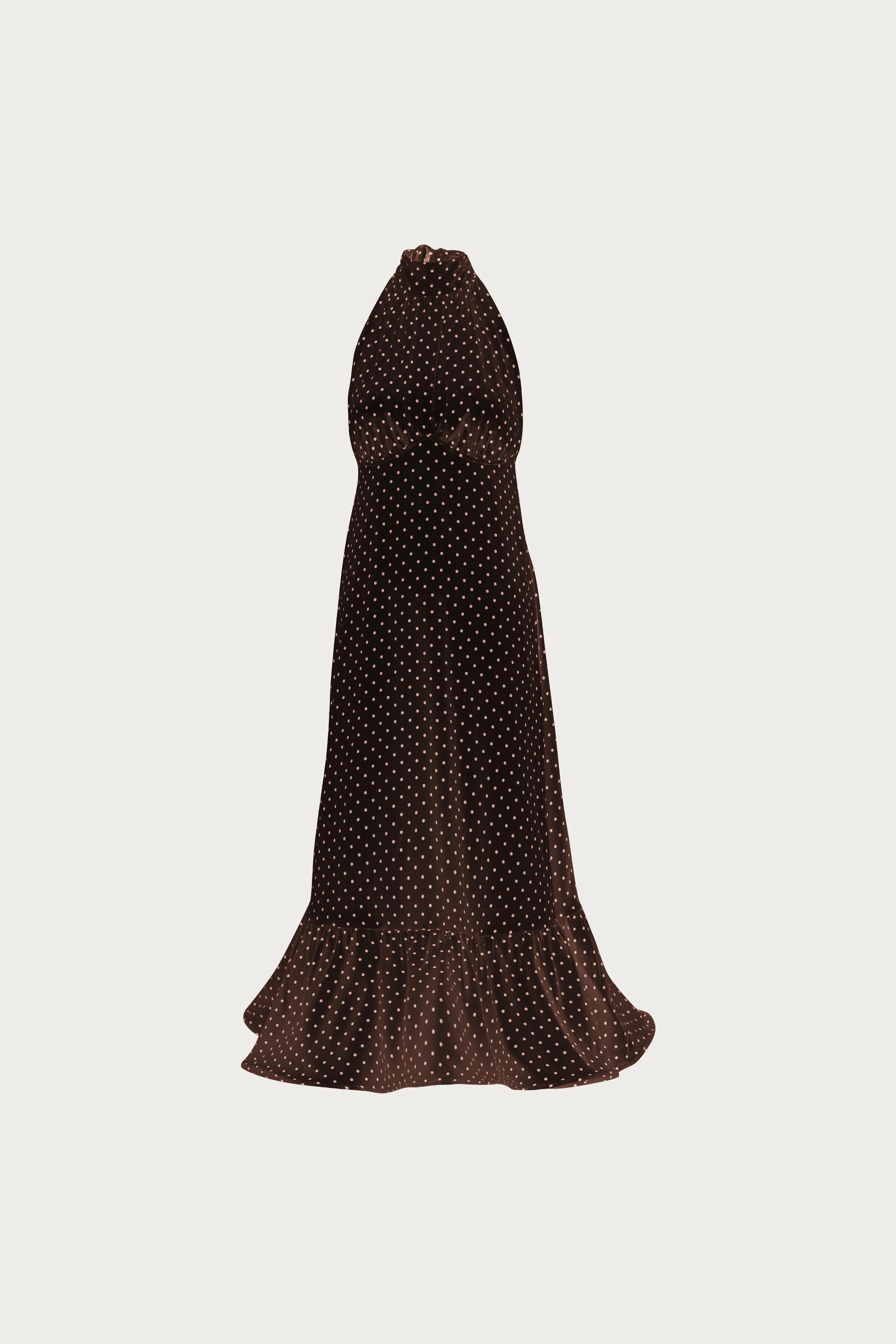 687-halter-flounce-midi-dress-brown-polka-dot-1.webp Halter Flounce Midi Dress (Brown Polka Dot)