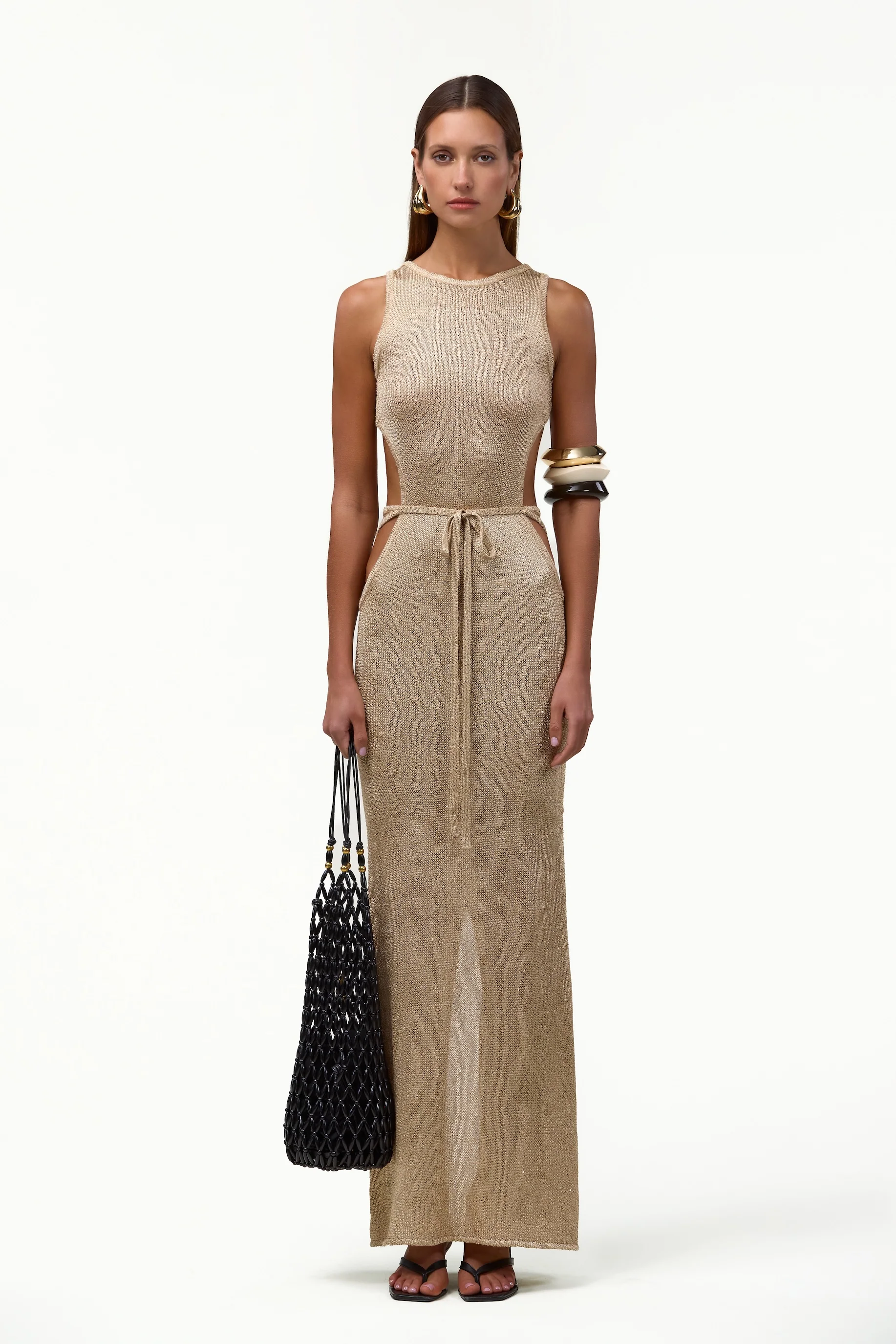791-tie-maxi-dress-light-gold-sequin-1.webp Tie Maxi Dress (Light Gold Sequin)