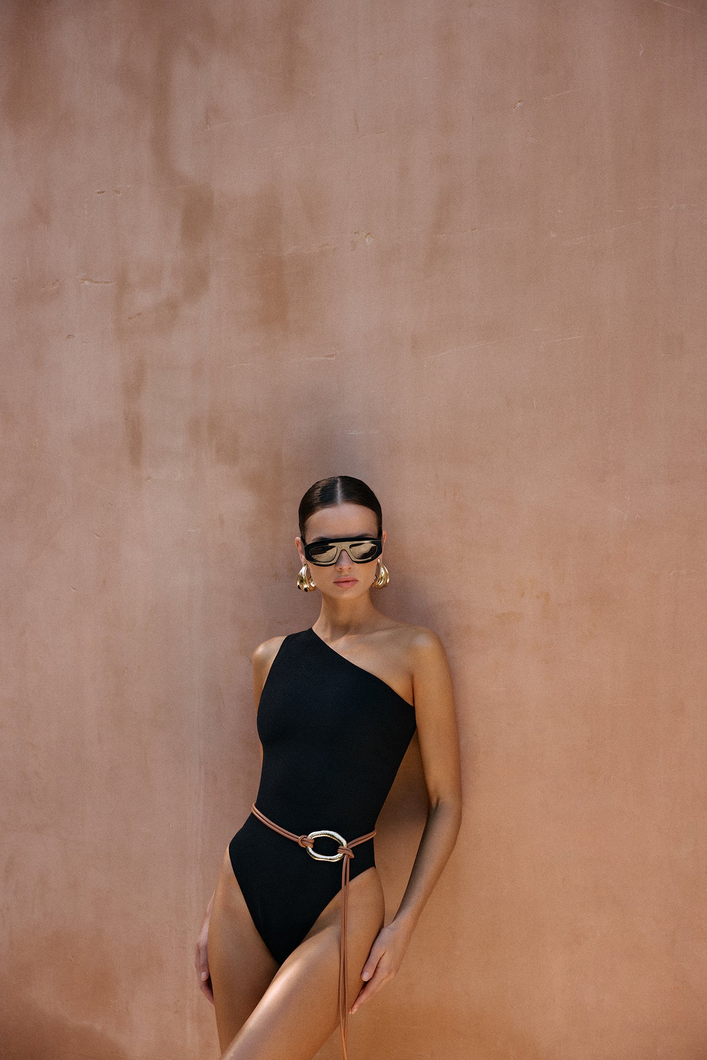 816-one-shoulder-one-piece-faux-suede-black-2.jpg One Shoulder One Piece (Faux Suede Black)