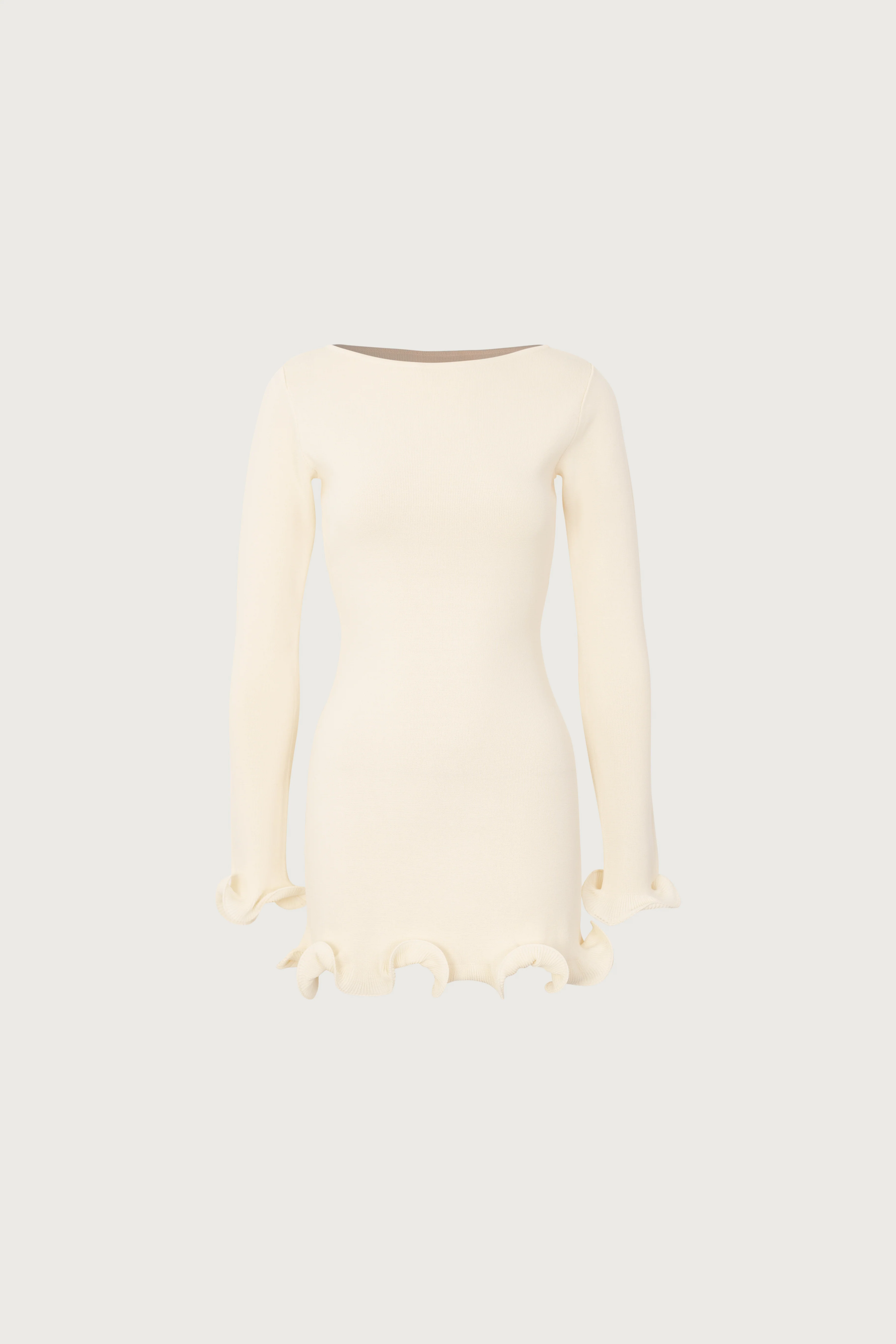 832-ruffle-hem-mini-dress-cream-1.webp Ruffle Hem Mini Dress (Cream)