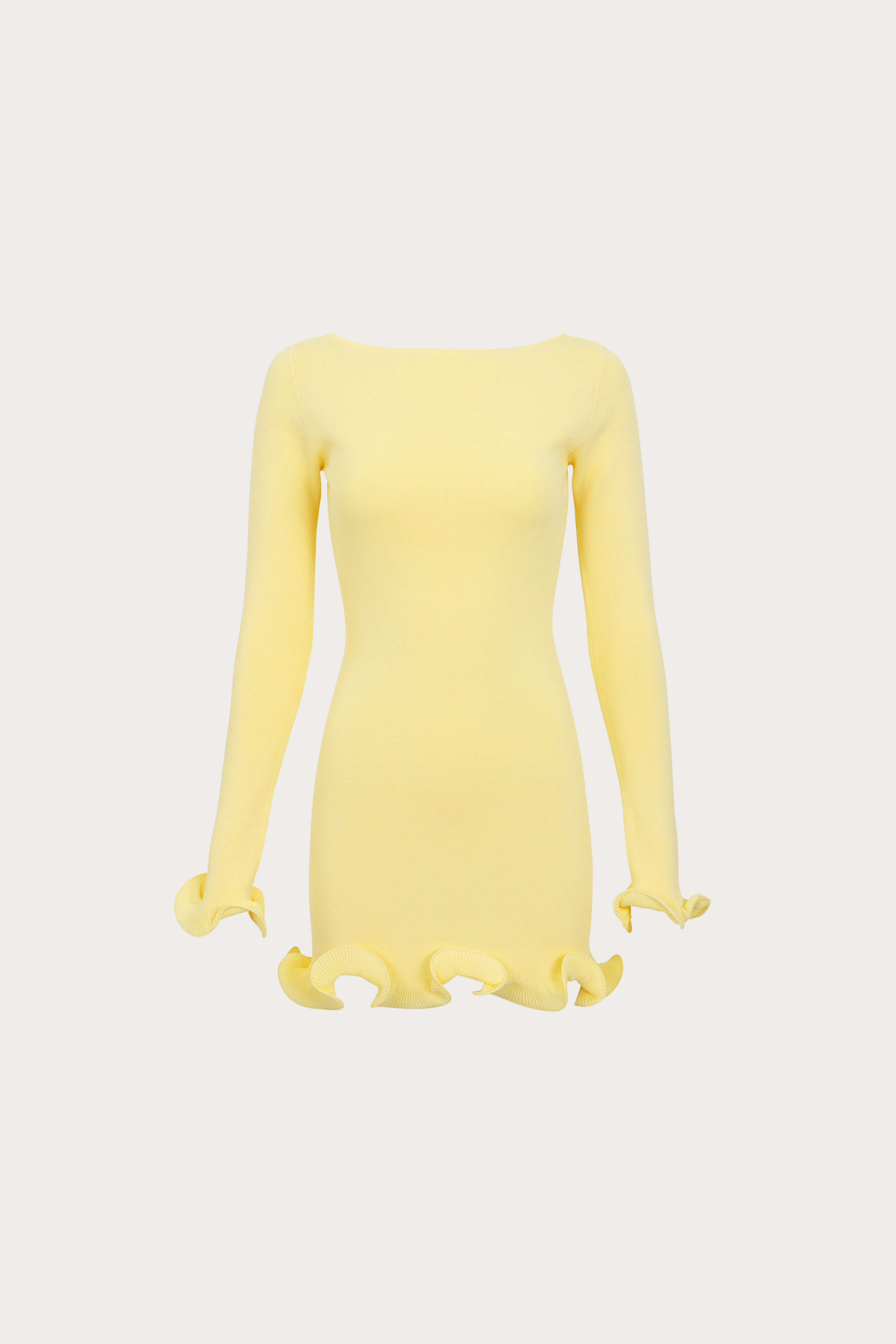 837-ruffle-hem-mini-dress-butter-yellow-1.webp Ruffle Hem Mini Dress (Butter Yellow)