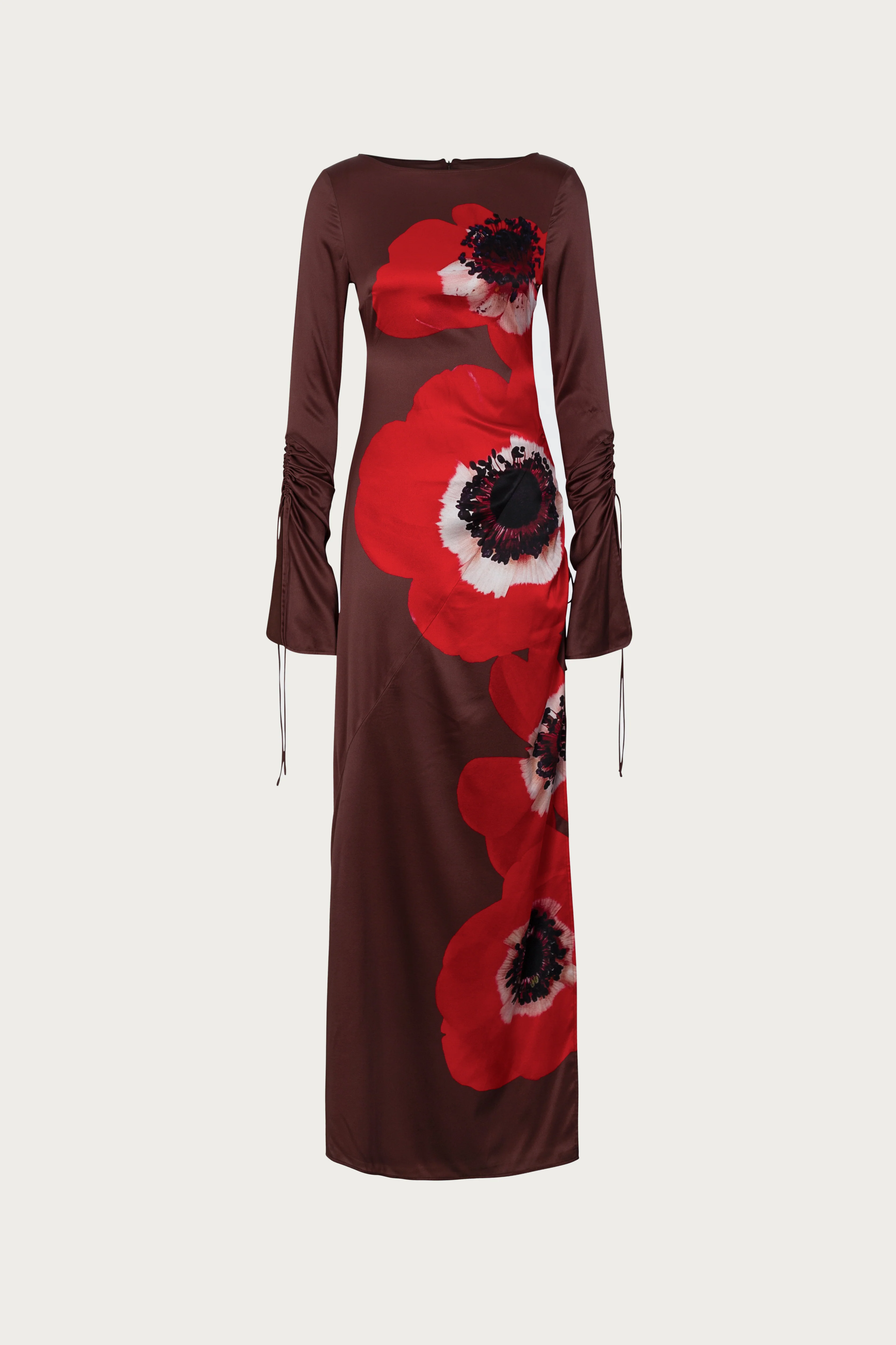 863-silk-floral-gown-brown-red-1.webp Silk Floral Gown (Brown/Red)
