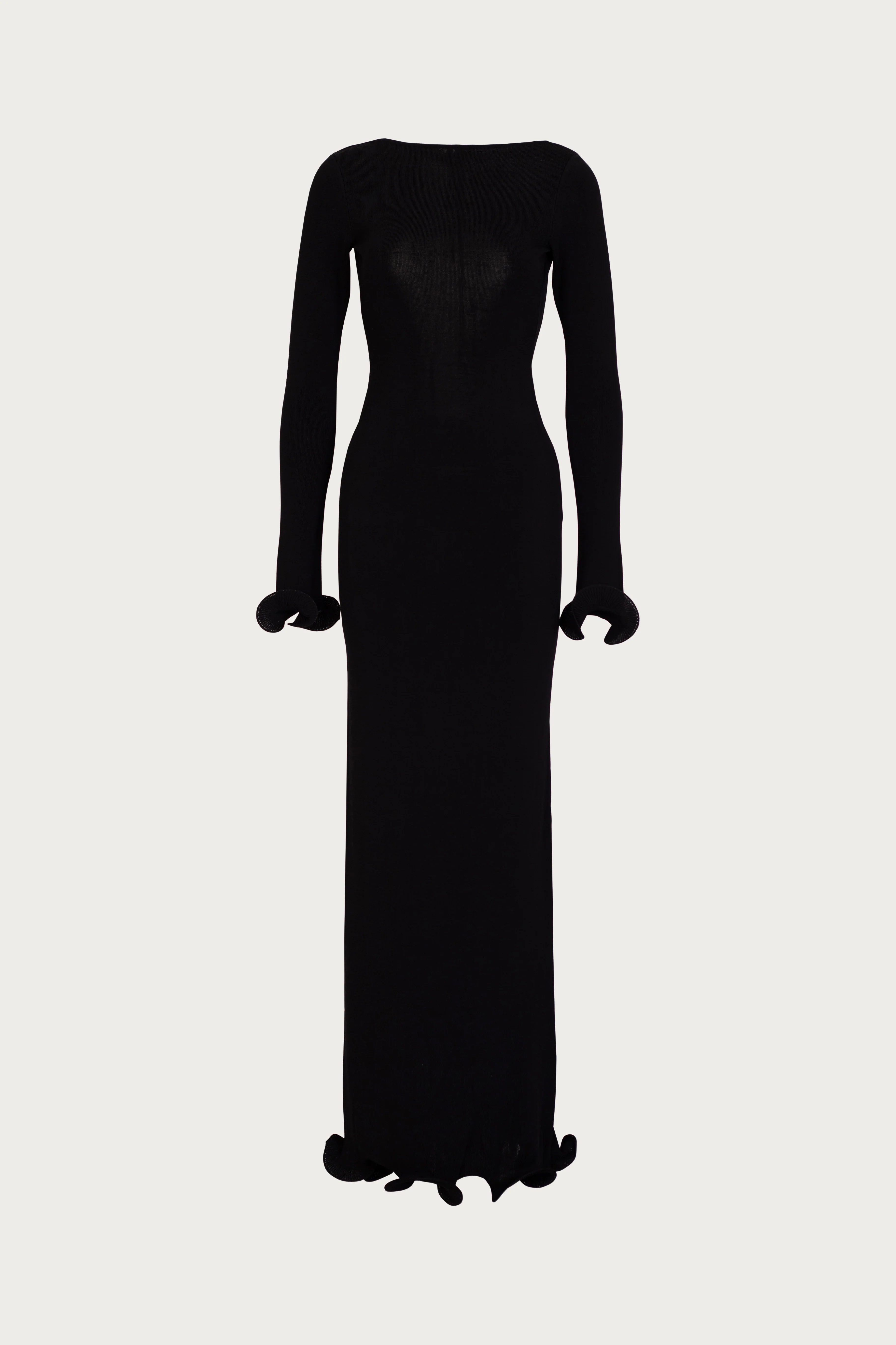 913-ruffle-hem-maxi-dress-black-1.webp Ruffle Hem Maxi Dress (Black)