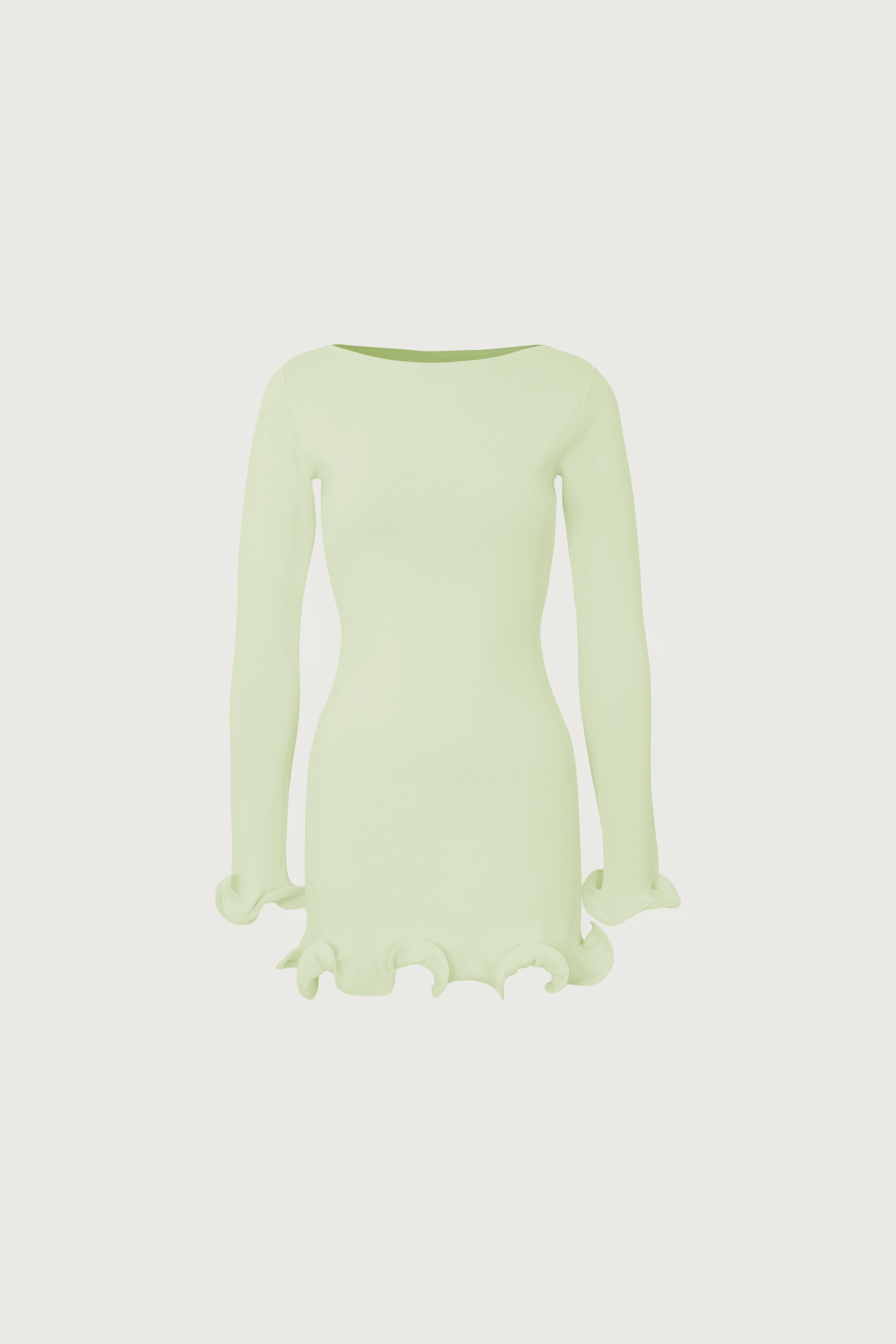 928-ruffle-hem-mini-dress-mint-1.webp Ruffle Hem Mini Dress (Mint)