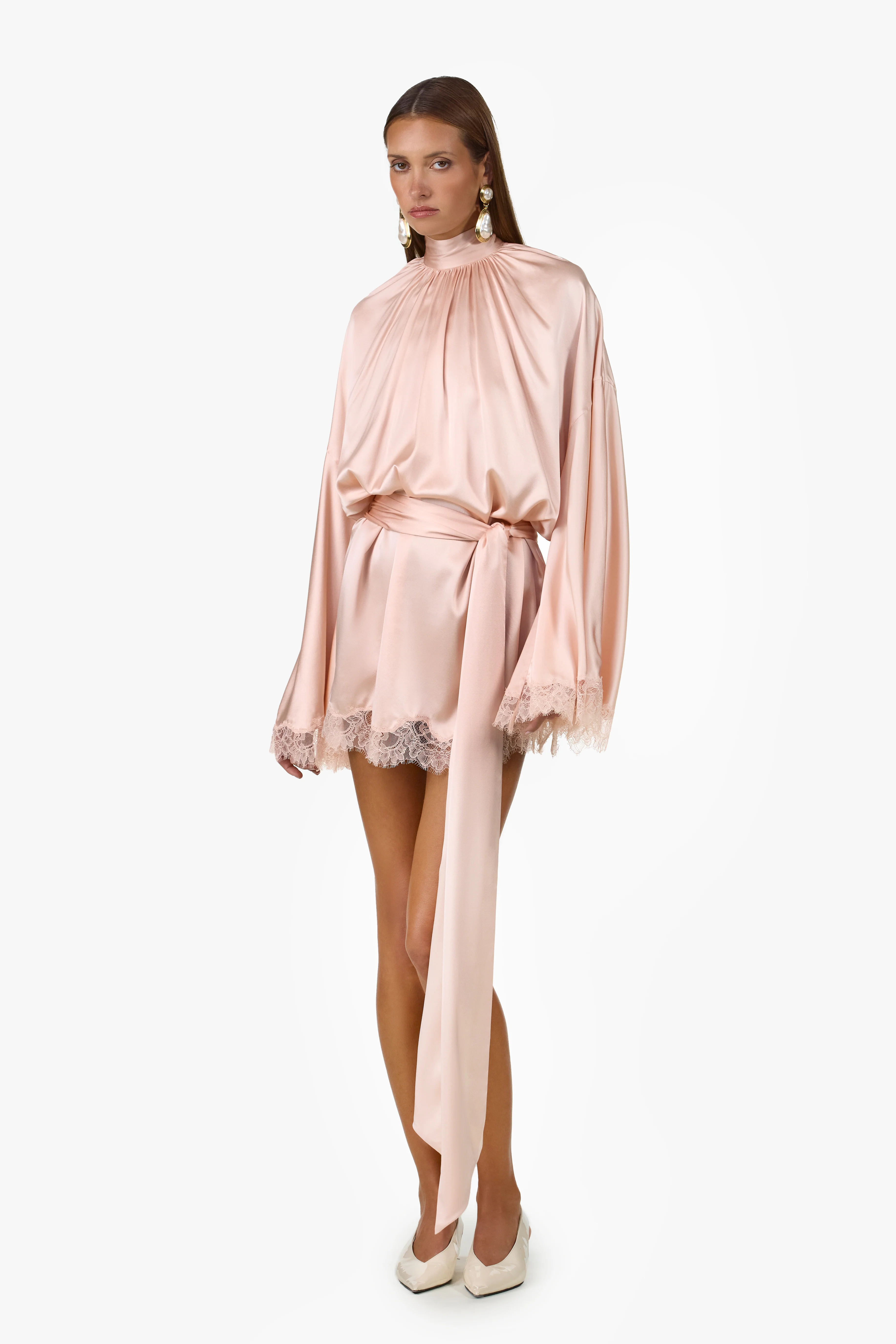 951-lace-silk-mini-dress-rose-clay-1.webp Lace Silk Mini Dress (Rose Clay)